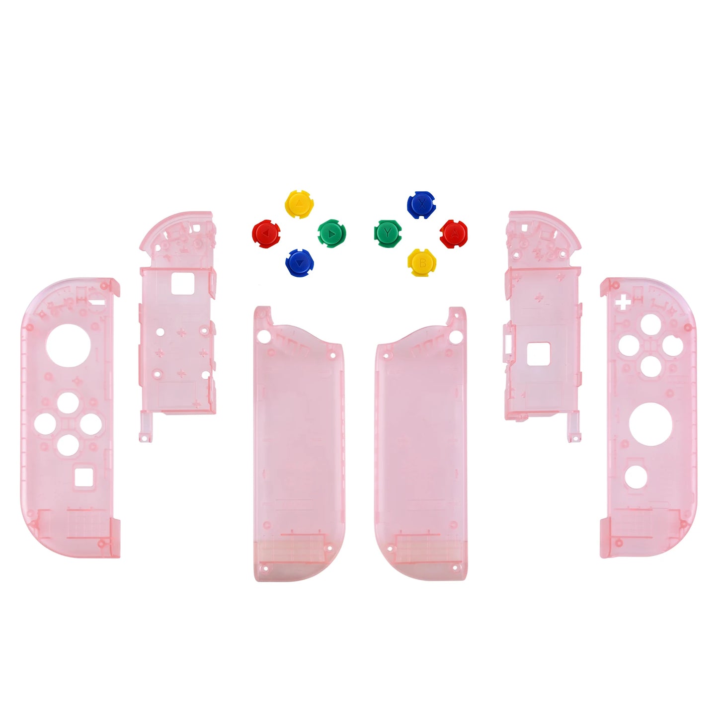eXtremeRate Custom Transparent Housing Shell Cover W/Full Set Buttons for Nintendo Switch JoyCon & OLED JoyCon Controller