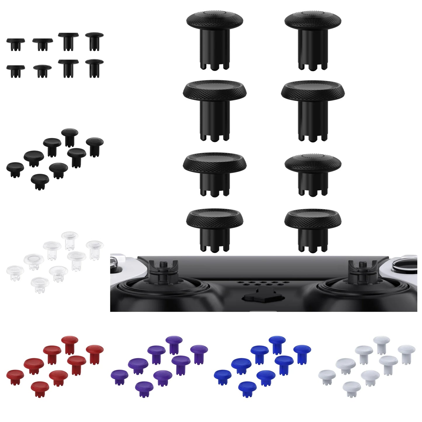 eXtremeRate ThumbsGear Interchangeable Thumbsticks for ps5 Edge Controller, Replacement Analog Thumb Sticks Caps - 6 Colors