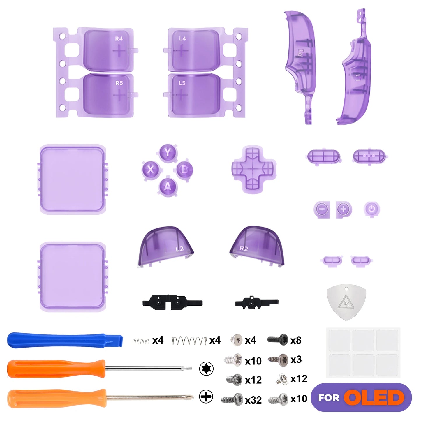 eXtremeRate Replacement Full Set Buttons for Steam Deck OLED, DIY Custom ABXY D-pad Trackpad Bumpers Triggers Buttons with Tools