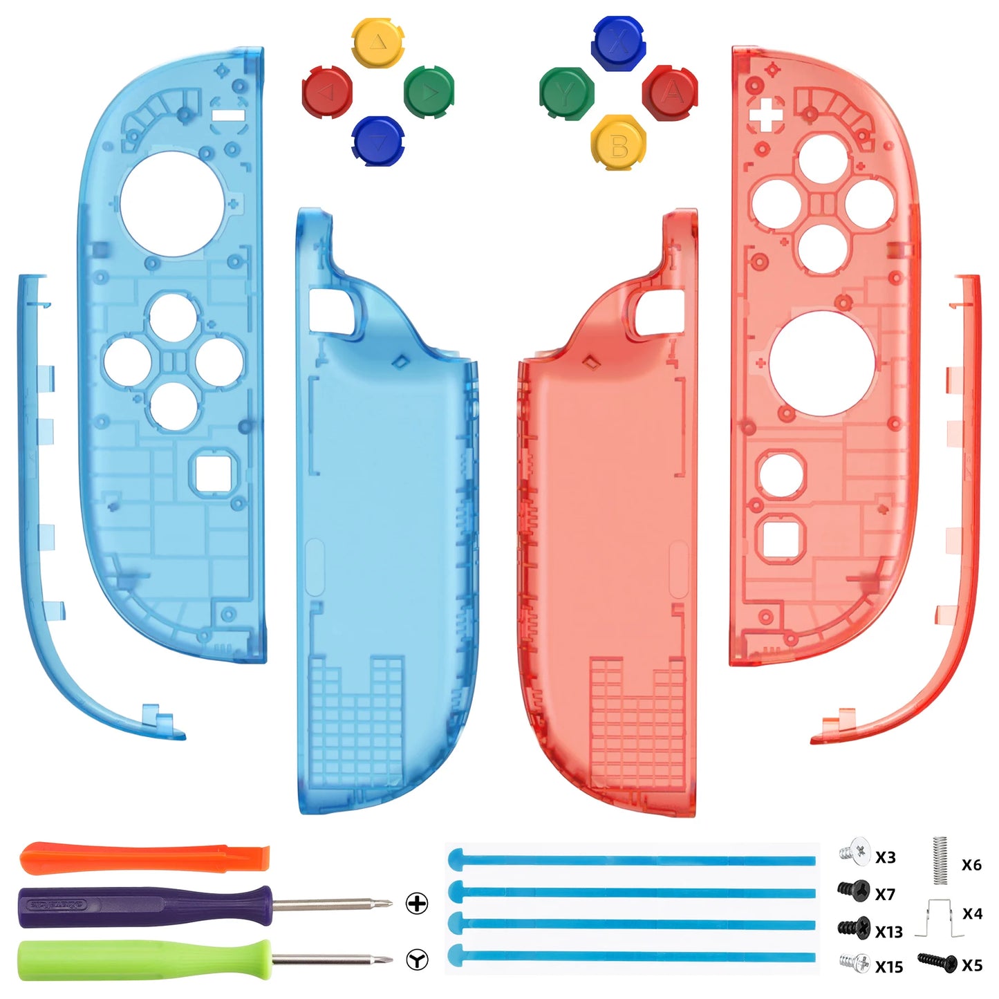 eXtremeRate for Joycon 2 DIY Replacement Shell Buttons, Case & Decorative Strips & Tools for Nintendo Switch 2 - Essence Version