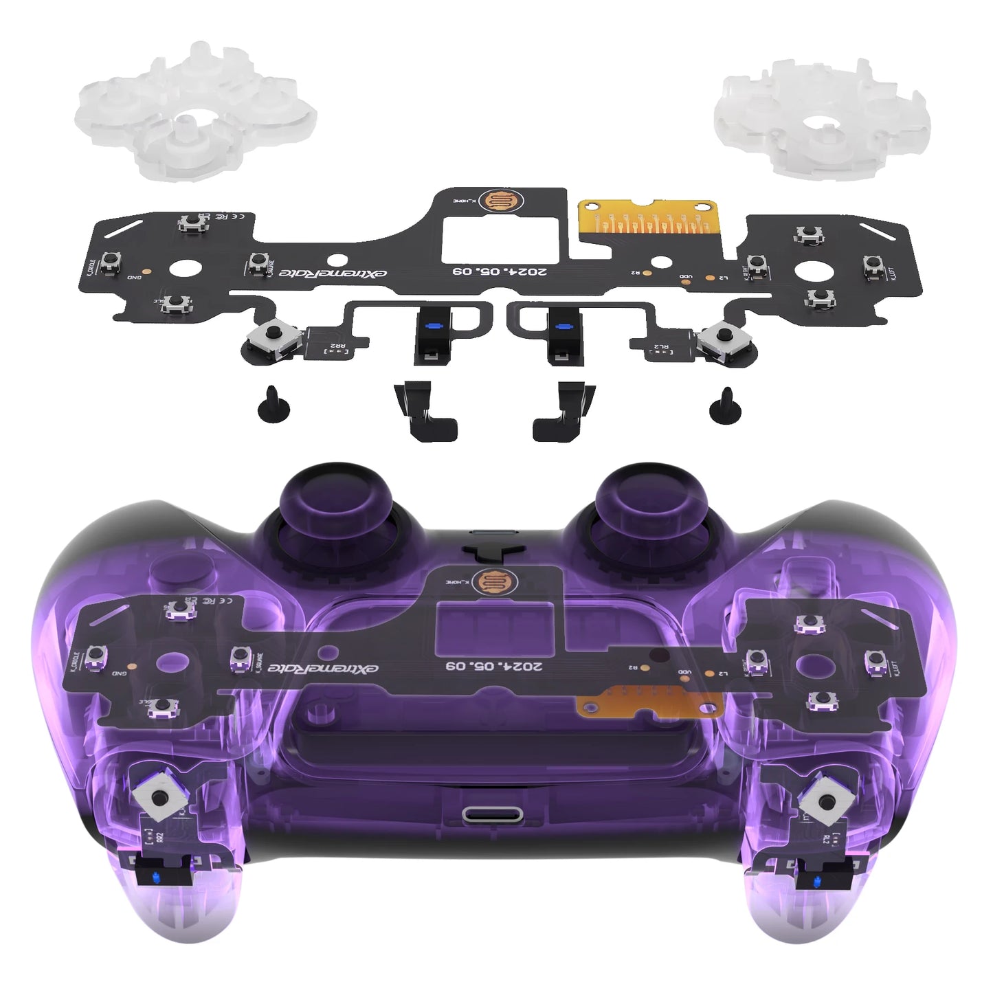 eXtremeRate Whole Clicky Kit V2 for ps5 Controller BDM-040/050/060 Shoulder Face Buttons, Micro Switch Clicky Hair Trigger Kit