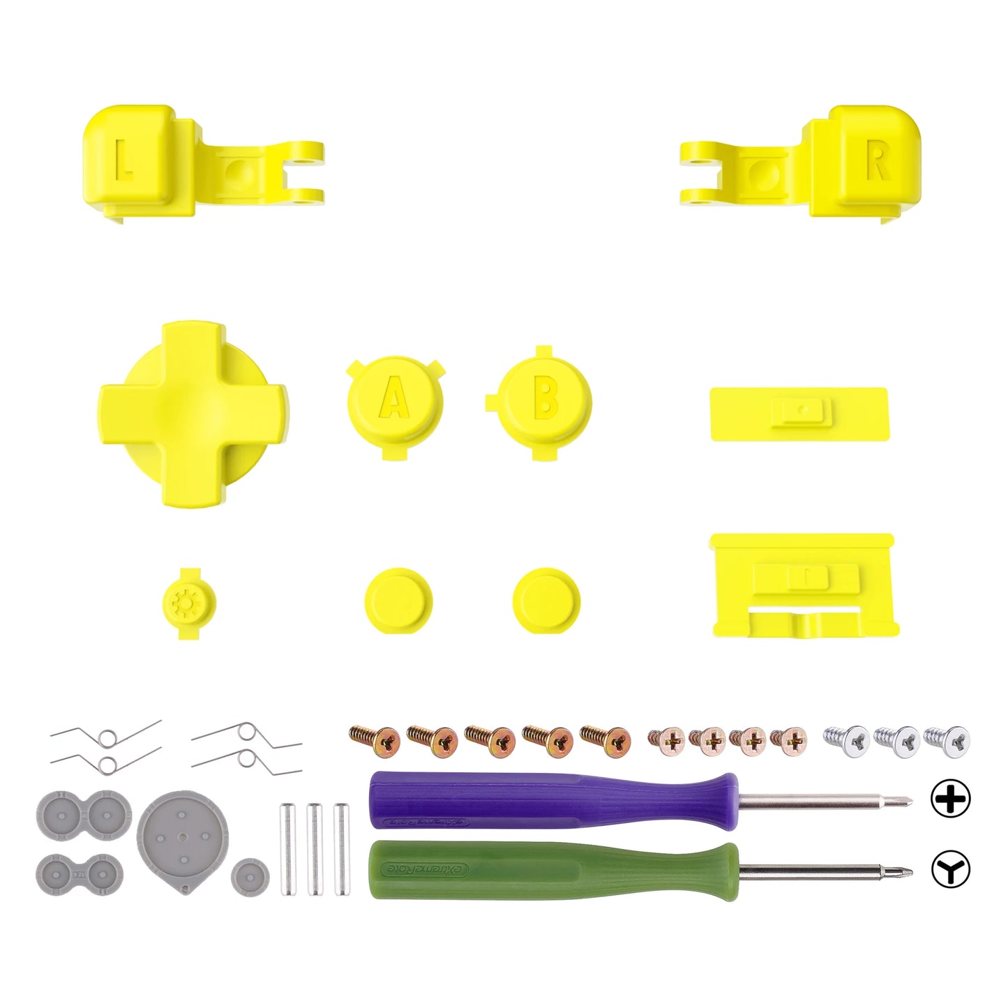 eXtremeRate Full Set Buttons for Gameboy Advance SP, A B L R Button Power On Off Volume Button D-pad Key for GBA SP Console