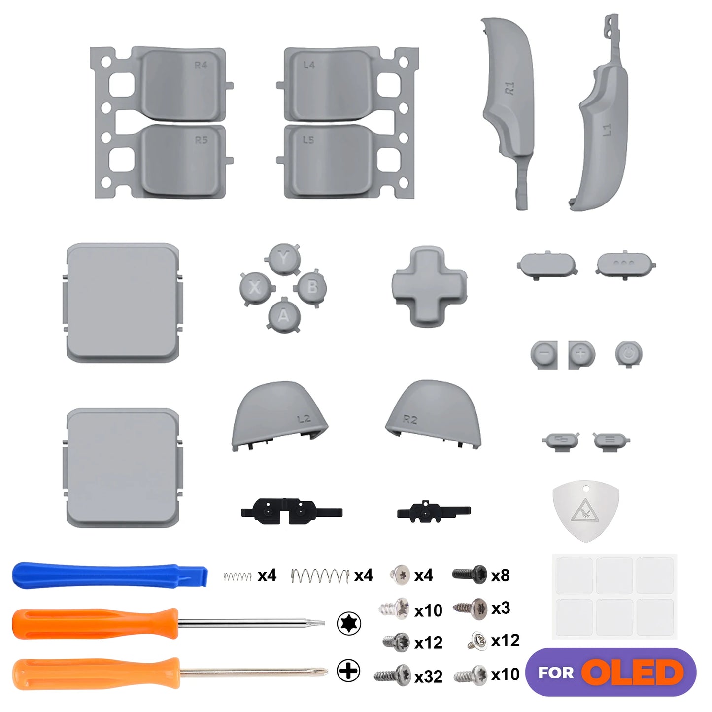eXtremeRate Replacement Full Set Buttons for Steam Deck OLED, DIY Custom ABXY D-pad Trackpad Bumpers Triggers Buttons with Tools