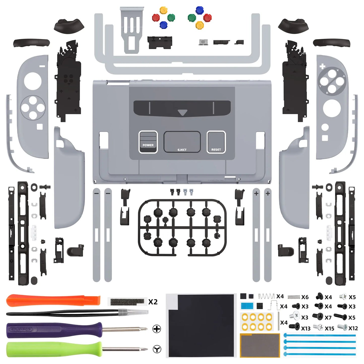 eXtremeRate Full Set Housing w/Buttons for Joycon 2, Replacement Shell Buttons for Nintendo Switch 2 - Classic SwitchCube Style