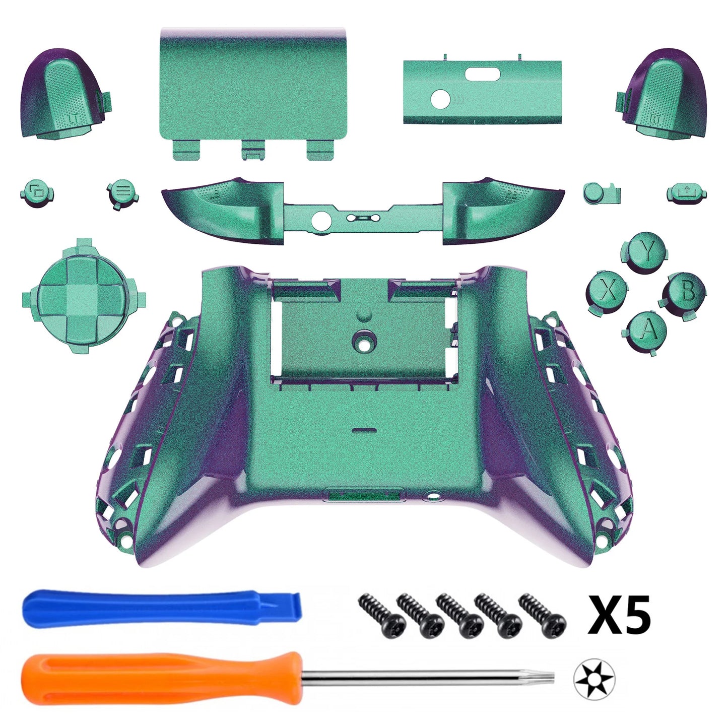 eXtremeRate Replacement Back Shell with Battery Cover for Xbox Core Wireless Controller - Controller & Side Rails NOT Included