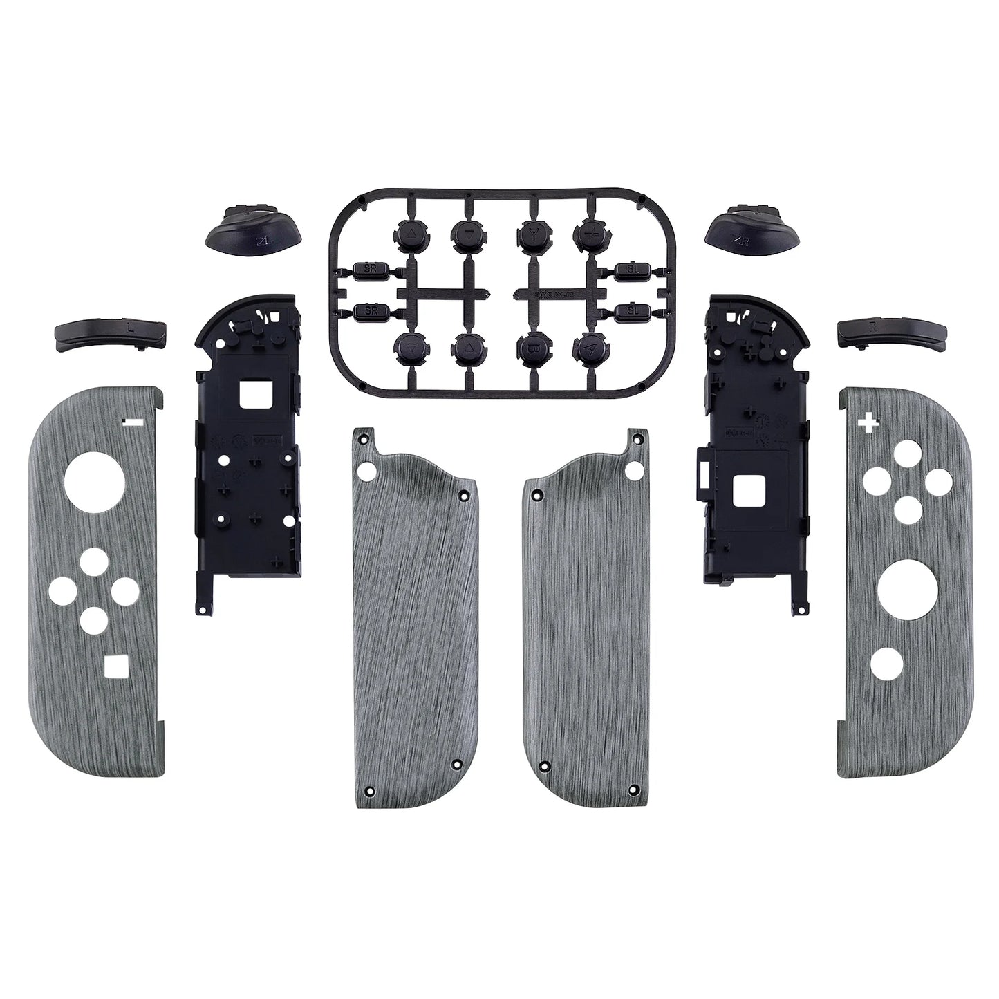 eXtremeRate Custom Patterned Controller Housing Shell Case with Full Set Buttons for NS Switch JoyCon & OLED Joycon - Wood Grain