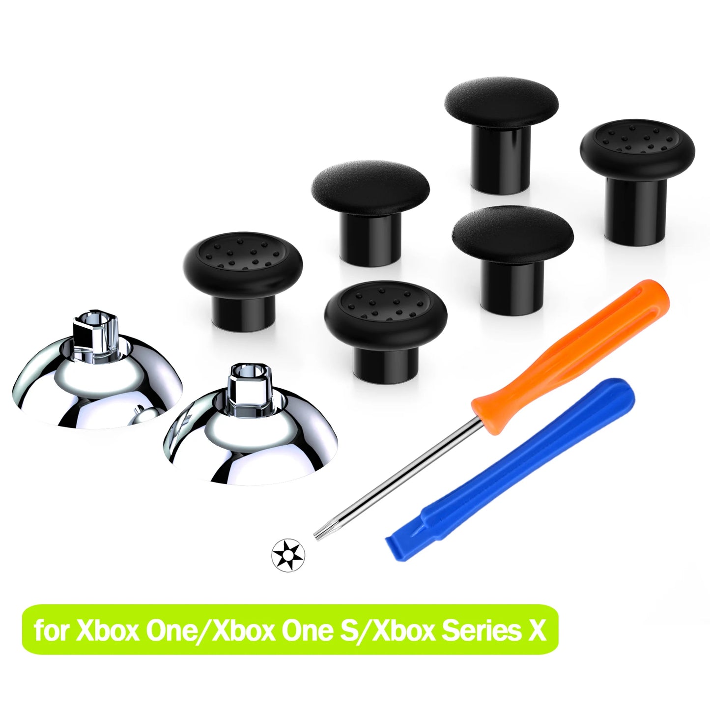 eXtremeRate 3 Height Domed & Concave Grips Joystick Interchangeable Ergonomic Thumbsticks for Xbox Core, for Xbox One S/X/Elite