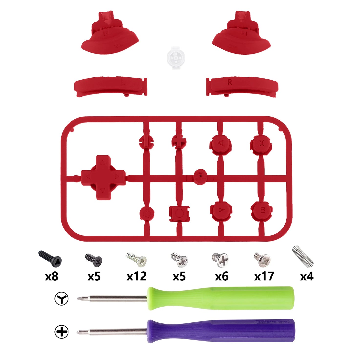 eXtremeRate Full Set Buttons Repair Kits with Tools for NS Switch Lite Replacement ABXY Home Capture Keys Dpad L R ZL ZR Trigger