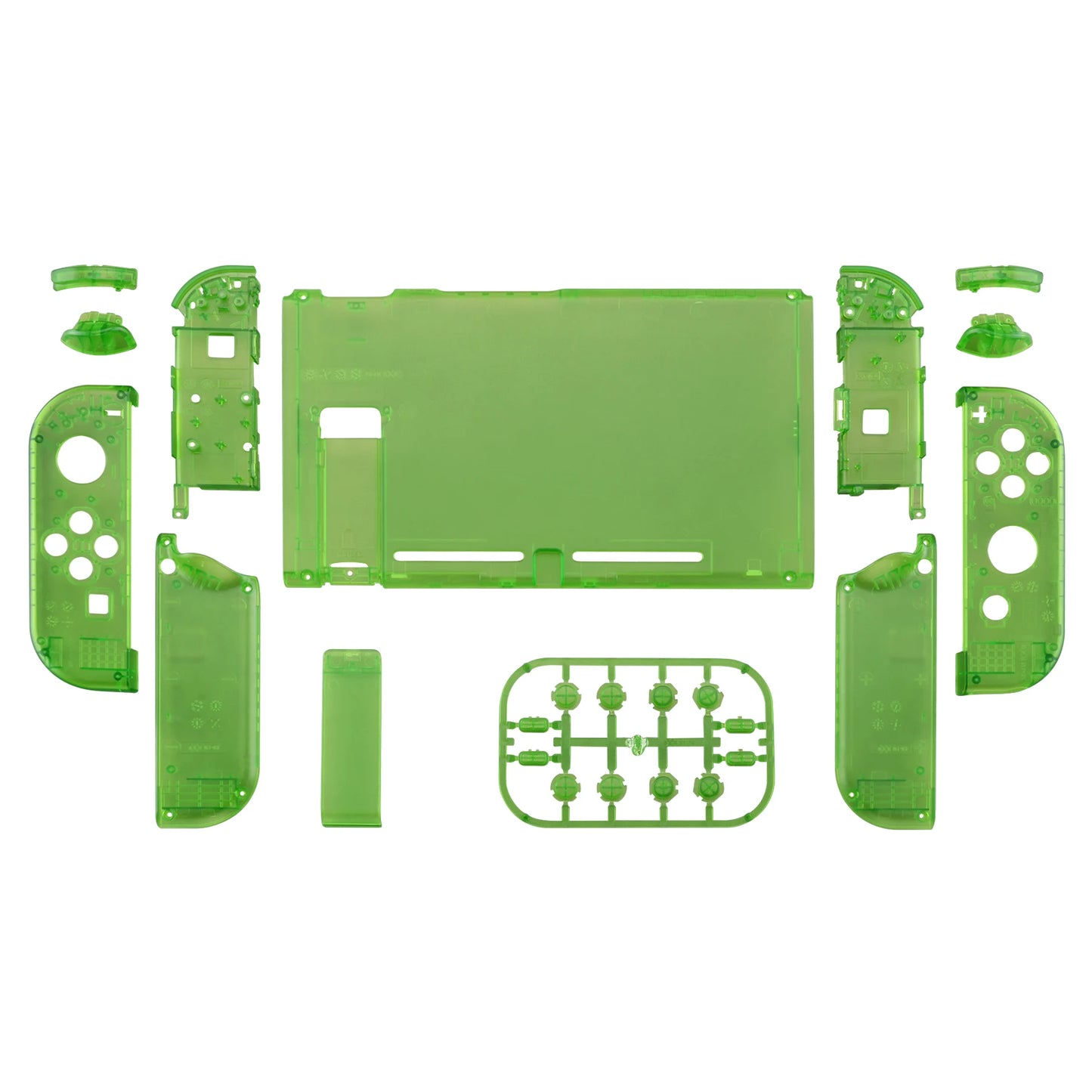 eXtremeRate Transparent Console Back Plate with Controller Housing Shell with Buttons for NS Switch Console & JoyCon