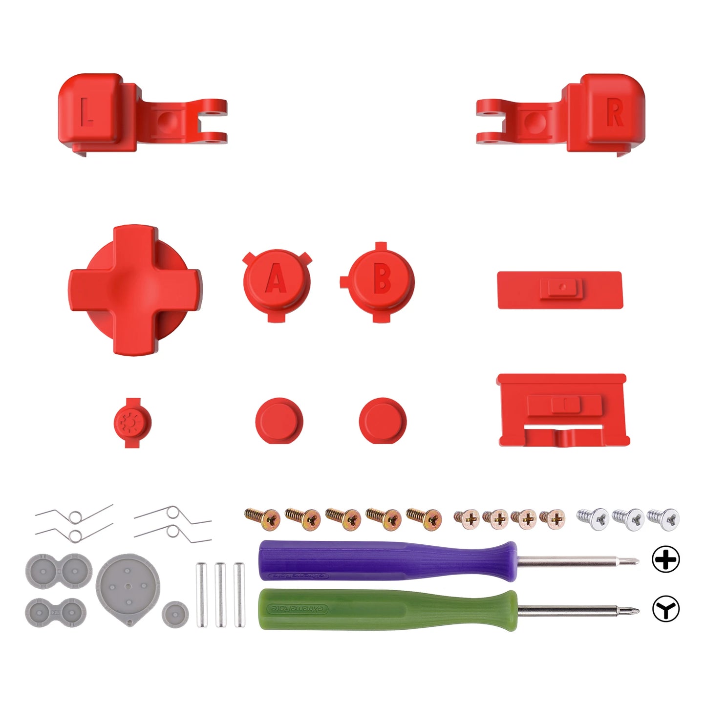 eXtremeRate Full Set Buttons for Gameboy Advance SP, A B L R Button Power On Off Volume Button D-pad Key for GBA SP Console