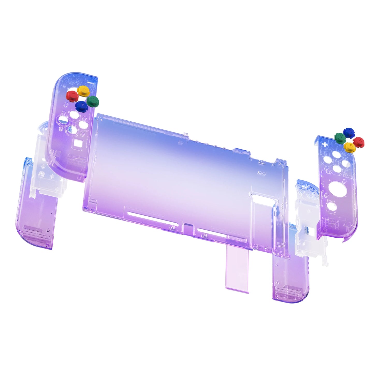 eXtremeRate DIY Replacement Back Shell with Full Set Buttons for NS Switch, Joycon Handheld Grips Kickstand - Gradient Series