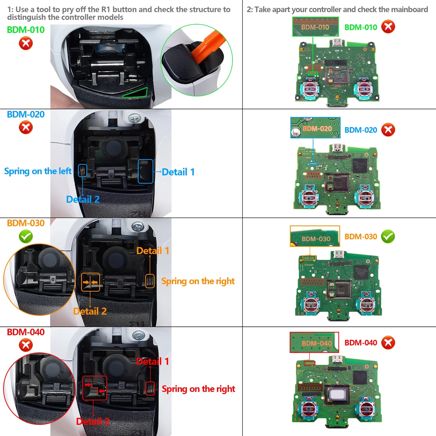 eXtremeRate Face Clicky Kit for PS5 Controller BDM-030, Custom Tactile Dpad Action Buttons, Mouse Click Kit