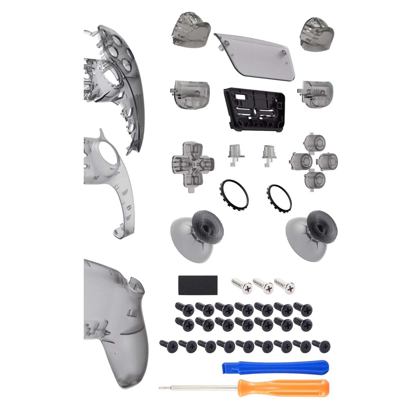 eXtremeRate Replacement Full Set Shells with Buttons Compatible with ps5 Controller BDM-010/020, or for ps5 BDM-030/040/050