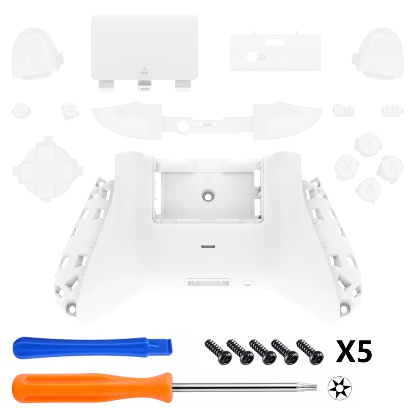 eXtremeRate Replacement Back Shell with Battery Cover for Xbox Core Wireless Controller - Controller & Side Rails NOT Included