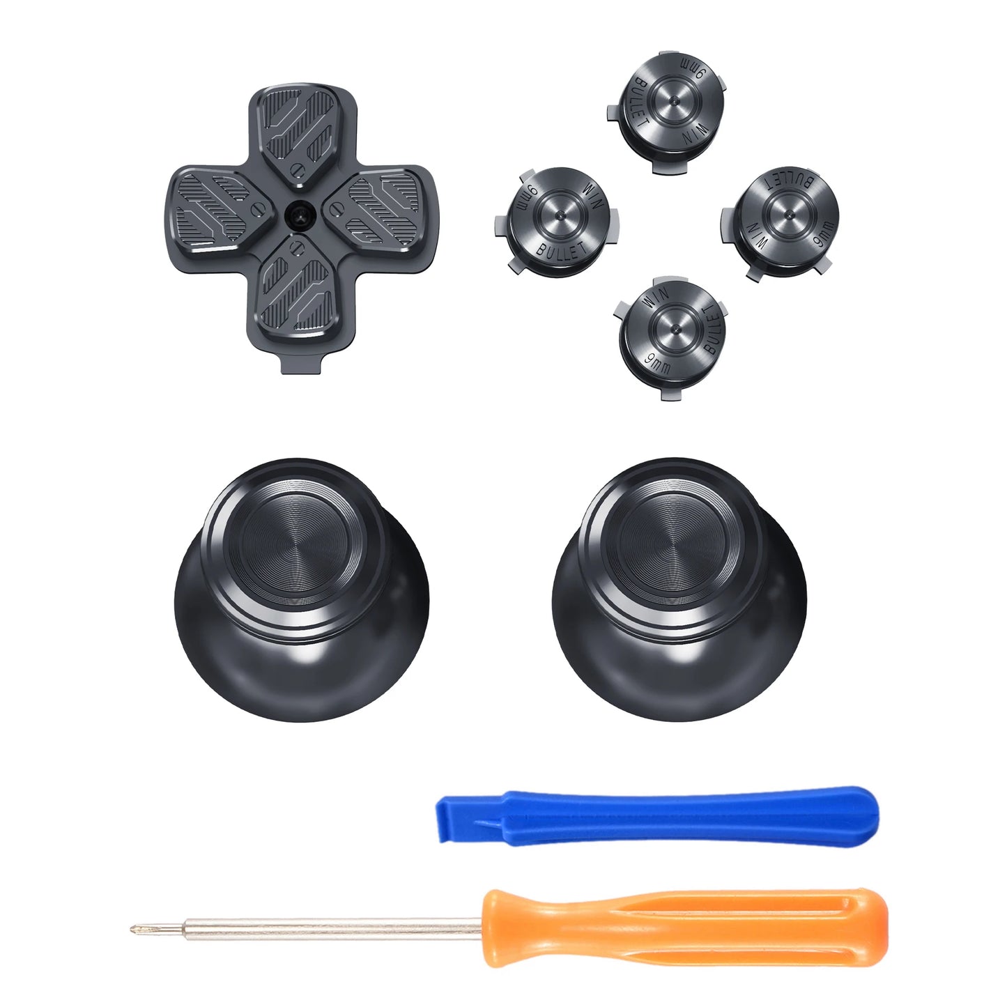 eXtremeRate Metal Thumbsticks Dpad ABXY Buttons Aluminum Analog Thumbsticks & Action Buttons & Direction Keys for ps5 Controller