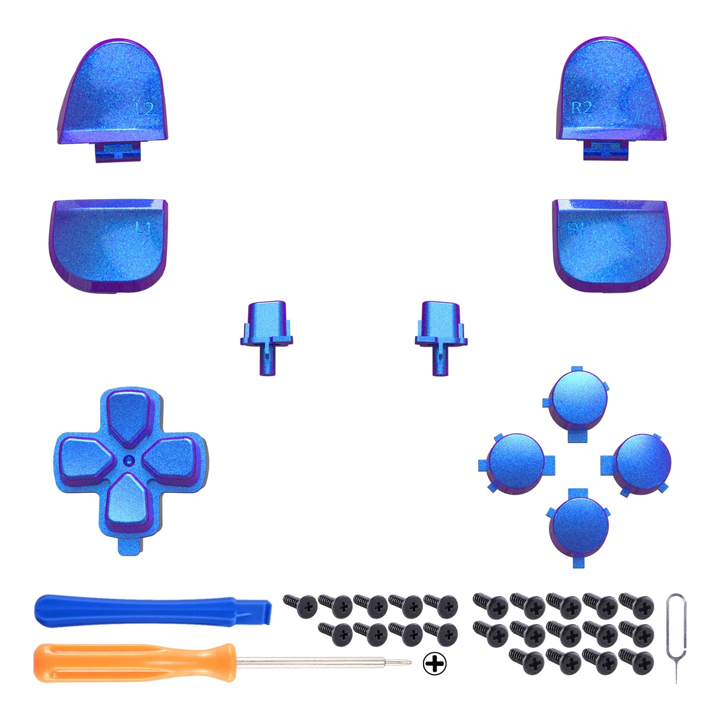 eXtremeRate Replacement D-pad R1 L1 R2 L2 Triggers Face Buttons, Full Set Buttons For ps5 Controller BDM-030/040/050/060