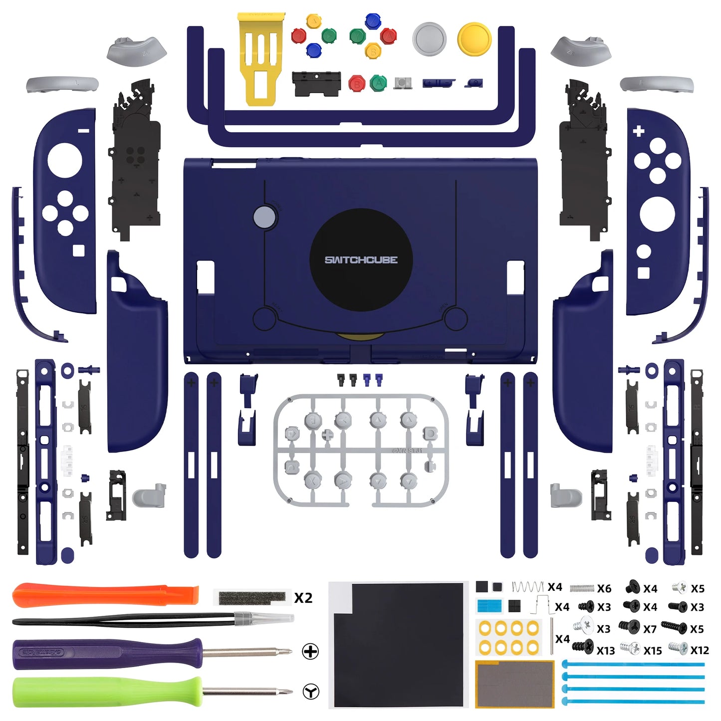 eXtremeRate Full Set Housing w/Buttons for Joycon 2, Replacement Shell Buttons for Nintendo Switch 2 - Classic SwitchCube Style