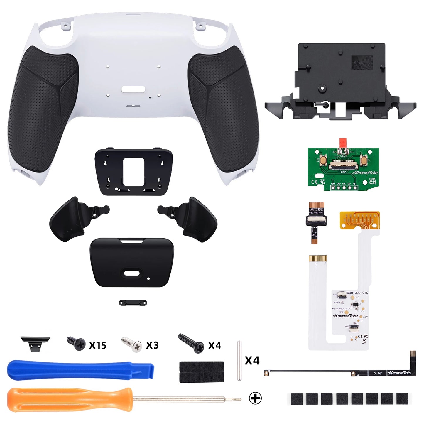 eXtremeRate Back Paddles Programable RISE V4 Remap Kit for ps5 Controller BDM-060, Upgrade Board Back Shell Back Button