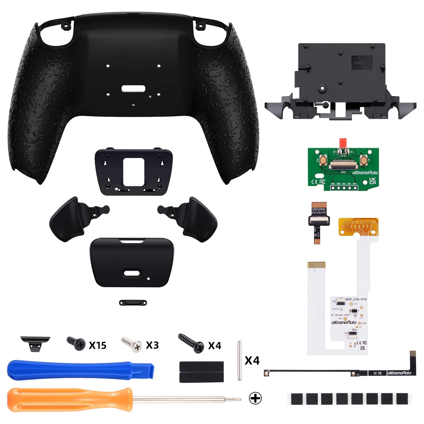 eXtremeRate Back Paddles Programable RISE V4 Remap Kit for ps5 Controller BDM-060, Upgrade Board Back Shell Back Button