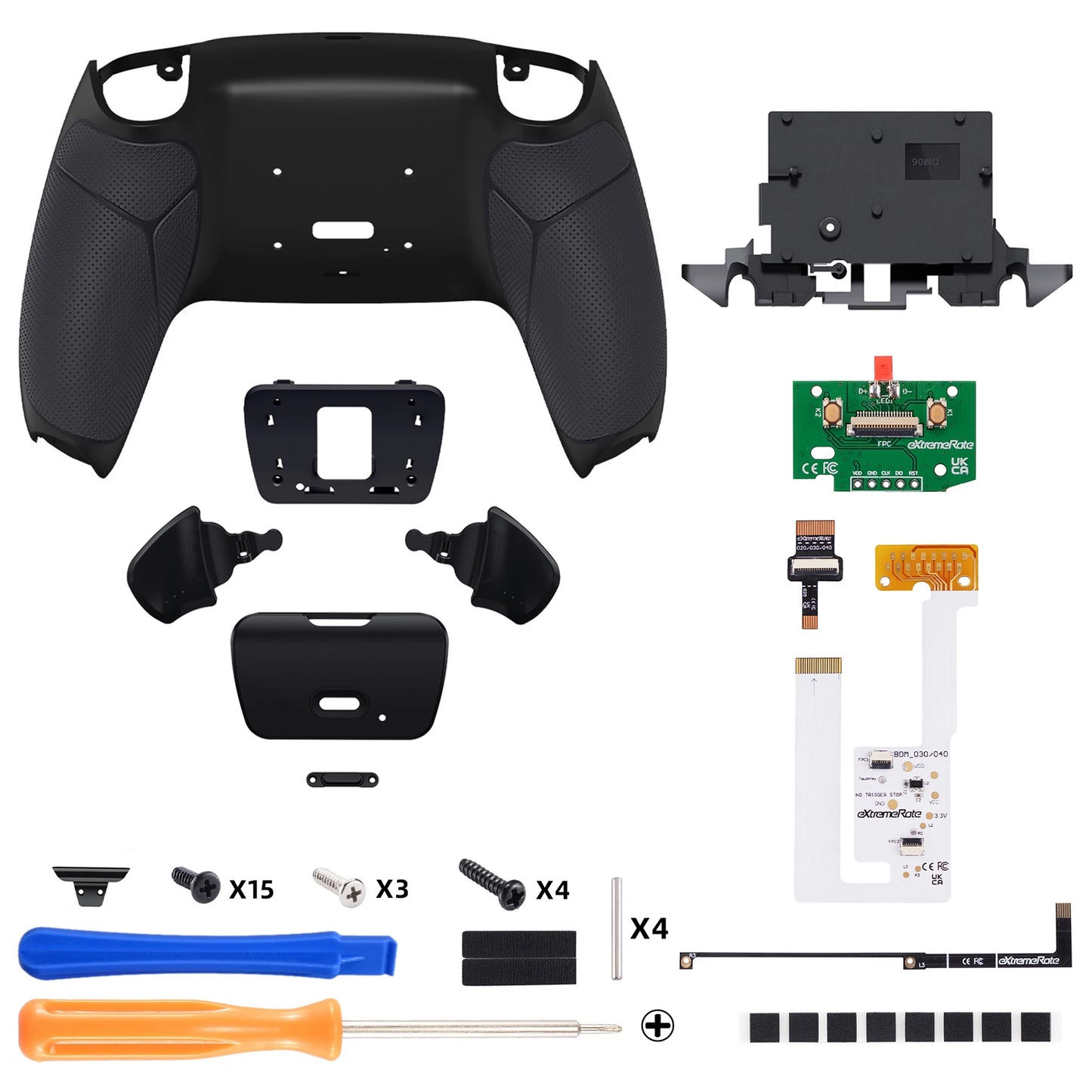eXtremeRate Back Paddles Programable RISE V4 Remap Kit for ps5 Controller BDM-060, Upgrade Board Back Shell Back Button