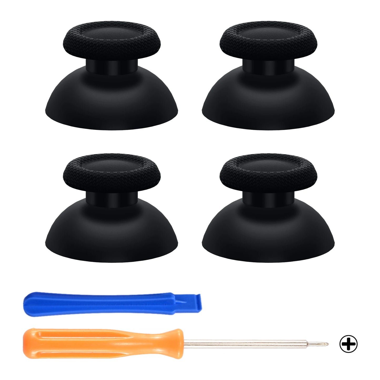 eXtremeRate Black 2 Pairs Universal Replacement Thumbsticks for PS5, for PS4 All Model Controllers, Custom Analog Stick Joystick