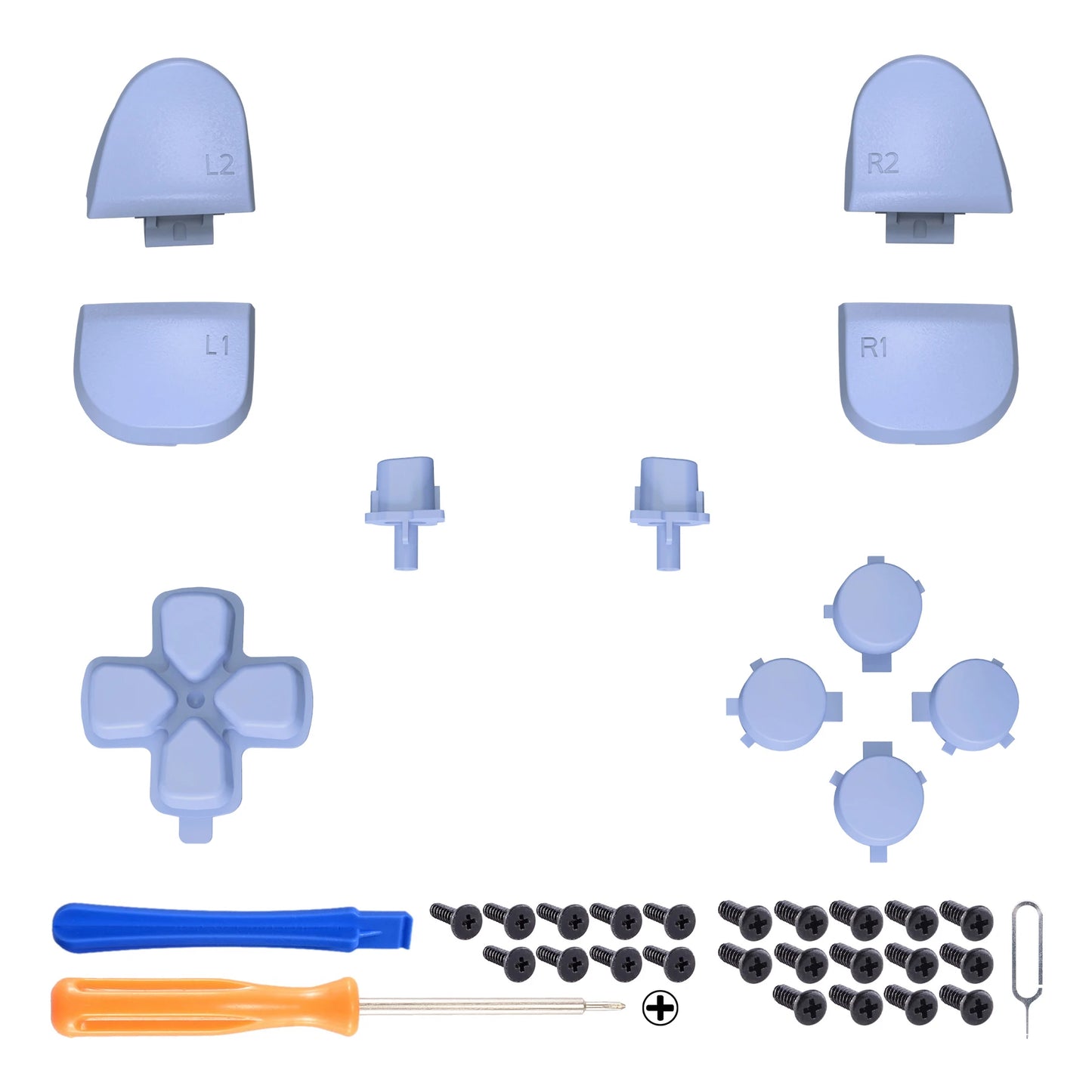 eXtremeRate Replacement D-pad R1 L1 R2 L2 Triggers Face Buttons, Full Set Buttons For ps5 Controller BDM-030/040/050/060