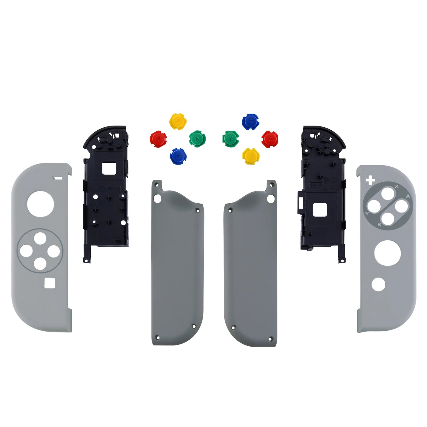 eXtremeRate Custom Patterned Controller Housing Shell Case with Full Set Buttons for NS Switch JoyCon & OLED Joycon - Wood Grain