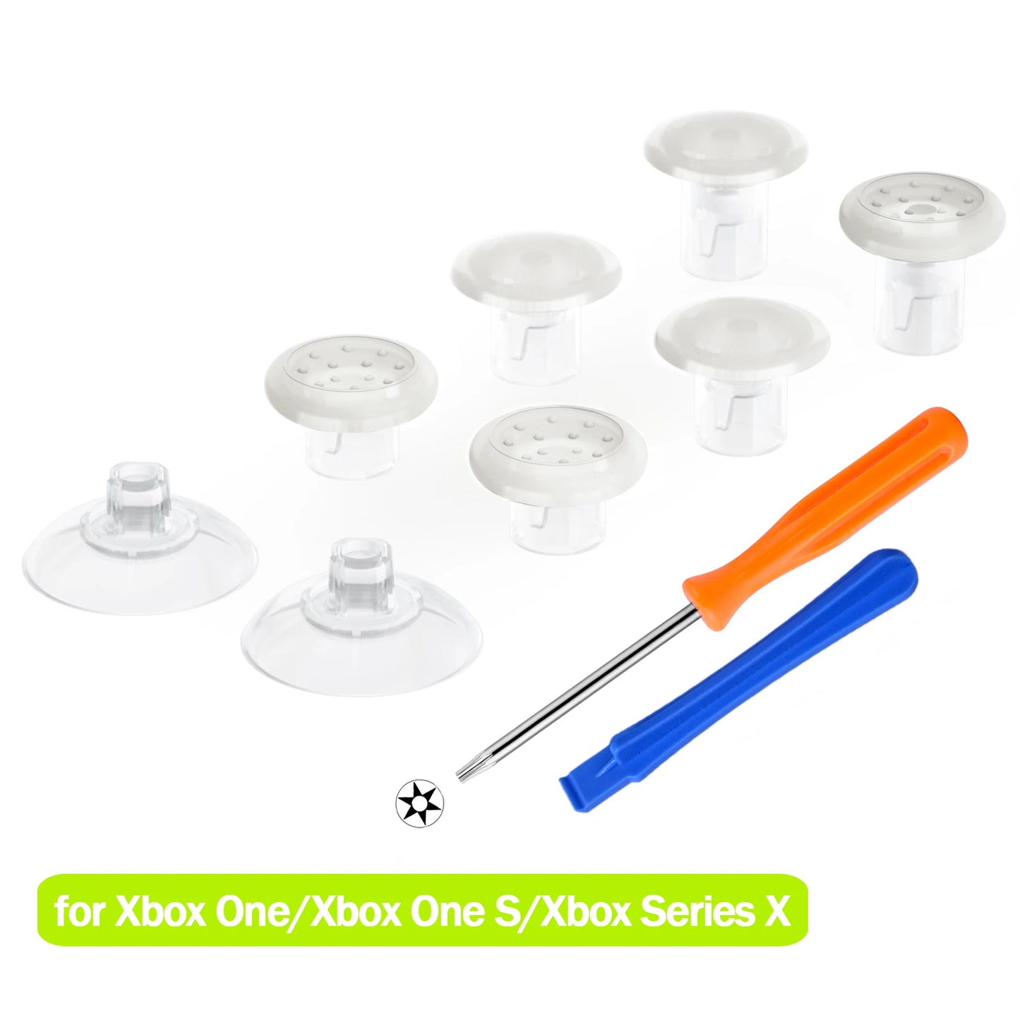 eXtremeRate 3 Height Domed & Concave Grips Joystick Interchangeable Ergonomic Thumbsticks for Xbox Core, for Xbox One S/X/Elite