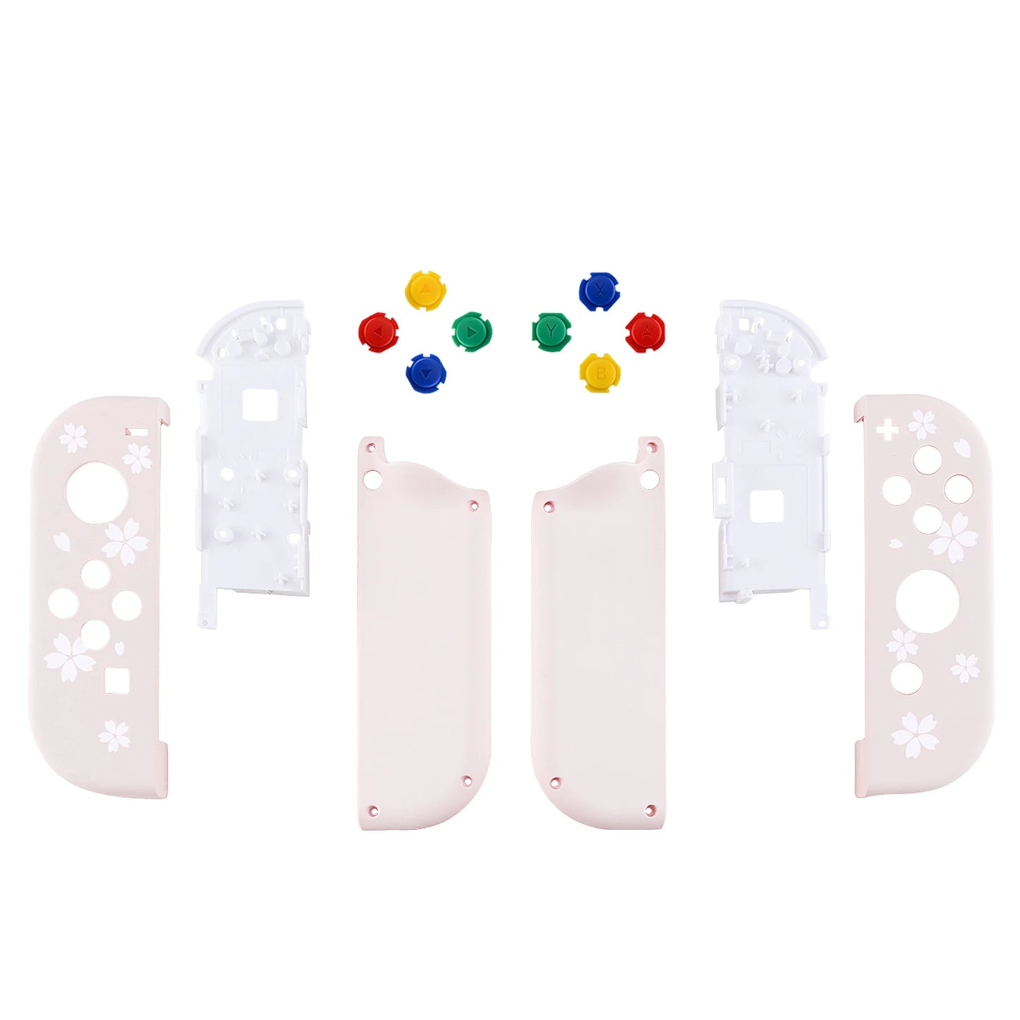 eXtremeRate Custom Patterned Controller Housing Shell Case with Full Set Buttons for NS Switch JoyCon & OLED Joycon - Wood Grain
