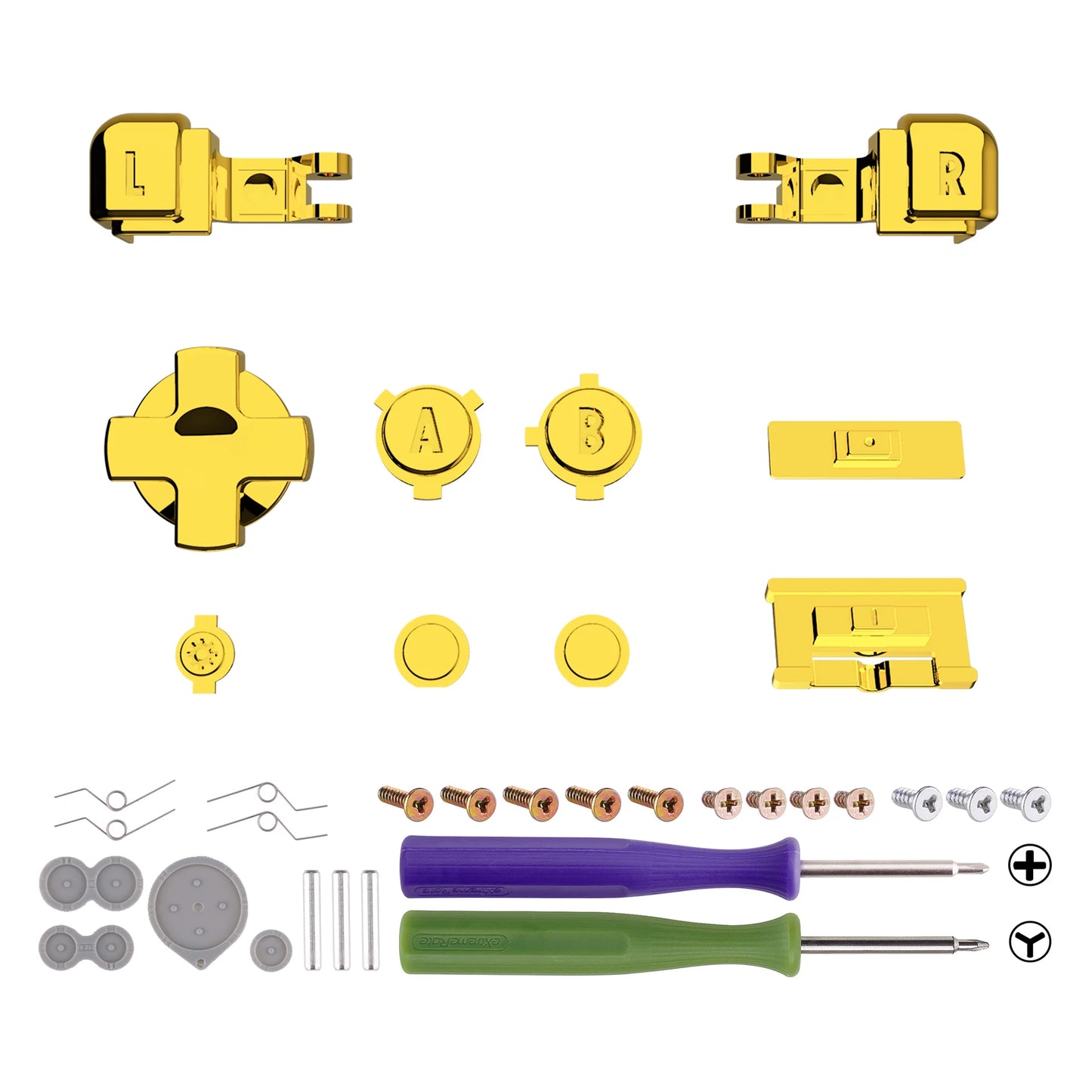 eXtremeRate Full Set Buttons for Gameboy Advance SP, A B L R Button Power On Off Volume Button D-pad Key for GBA SP Console