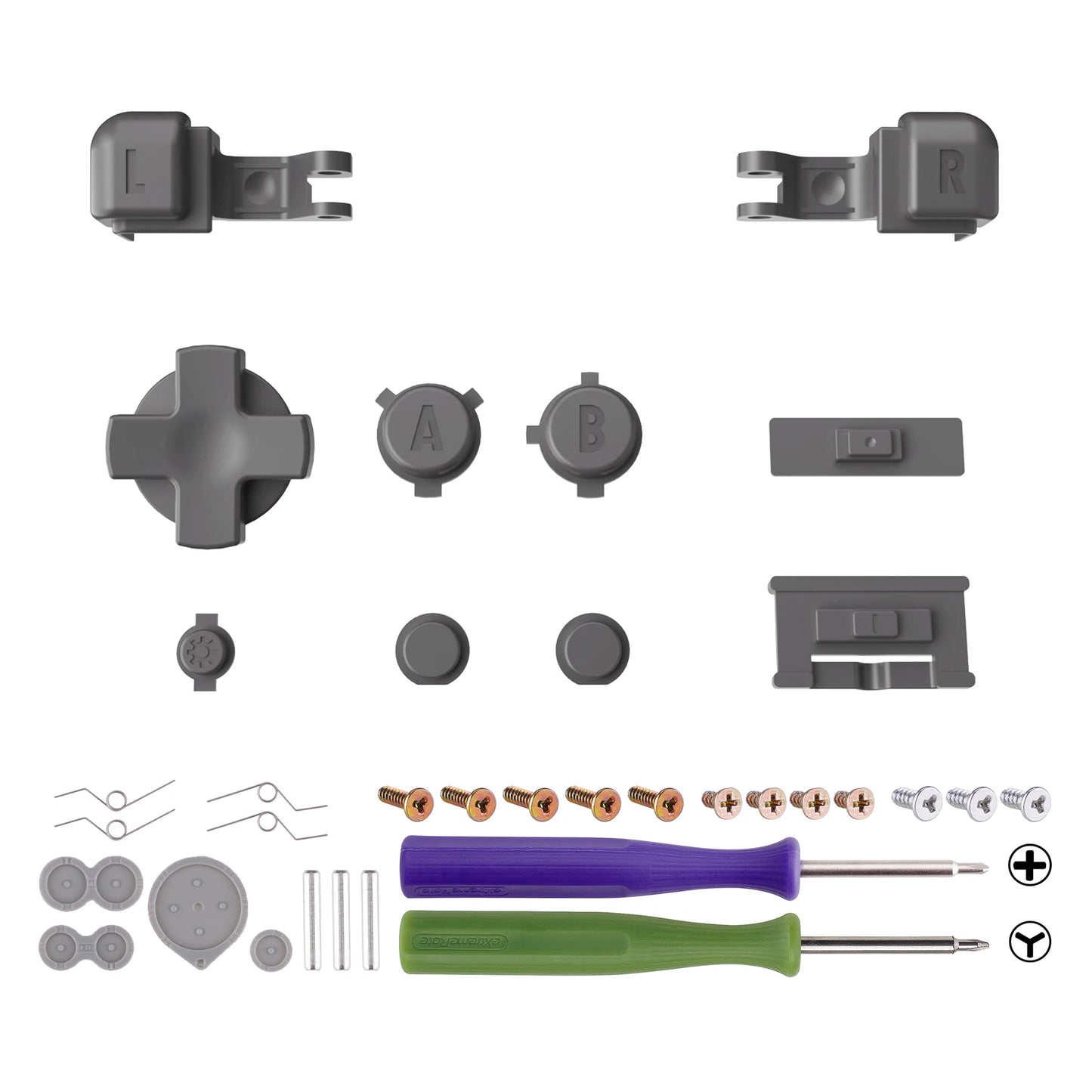 eXtremeRate Full Set Buttons for Gameboy Advance SP, A B L R Button Power On Off Volume Button D-pad Key for GBA SP Console