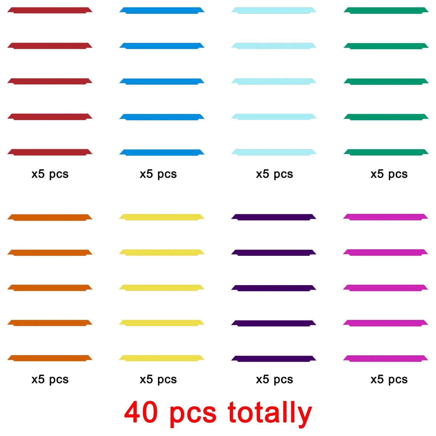 eXtremeRate Custom Touchpad LED Lightbar Skin Decals Power Light Stickers with Tools Set for PS5 Controller - 40pcs in 8 Colors