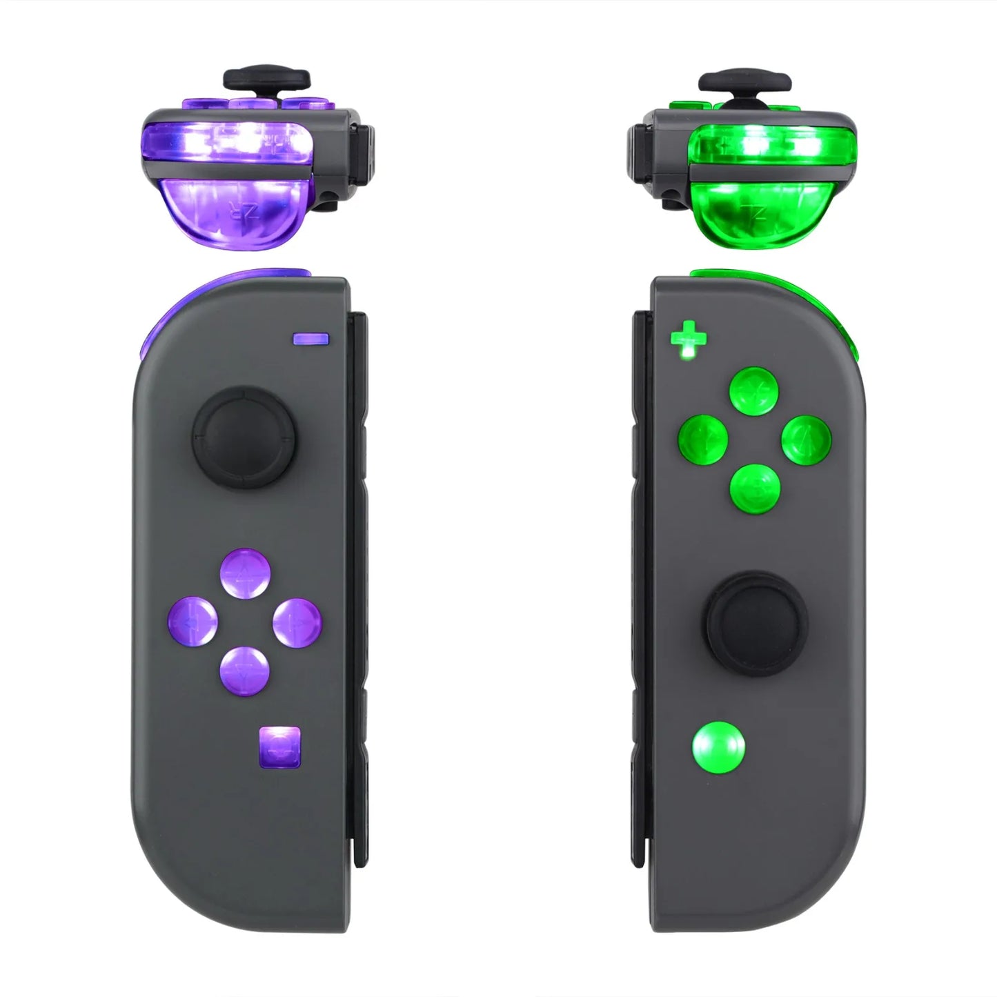 eXtremeRate 7 Colors 9 Modes DFS LED Kit Multi-Colors Luminated Classical Symbols Face Buttons for NS Switch & OLED JoyCon