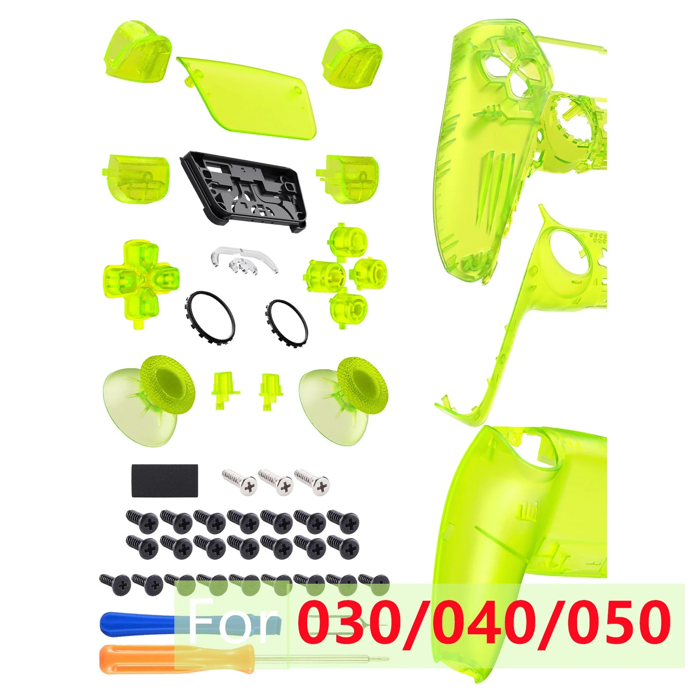 eXtremeRate Replacement Full Set Shells with Buttons Compatible with ps5 Controller BDM-010/020, or for ps5 BDM-030/040/050