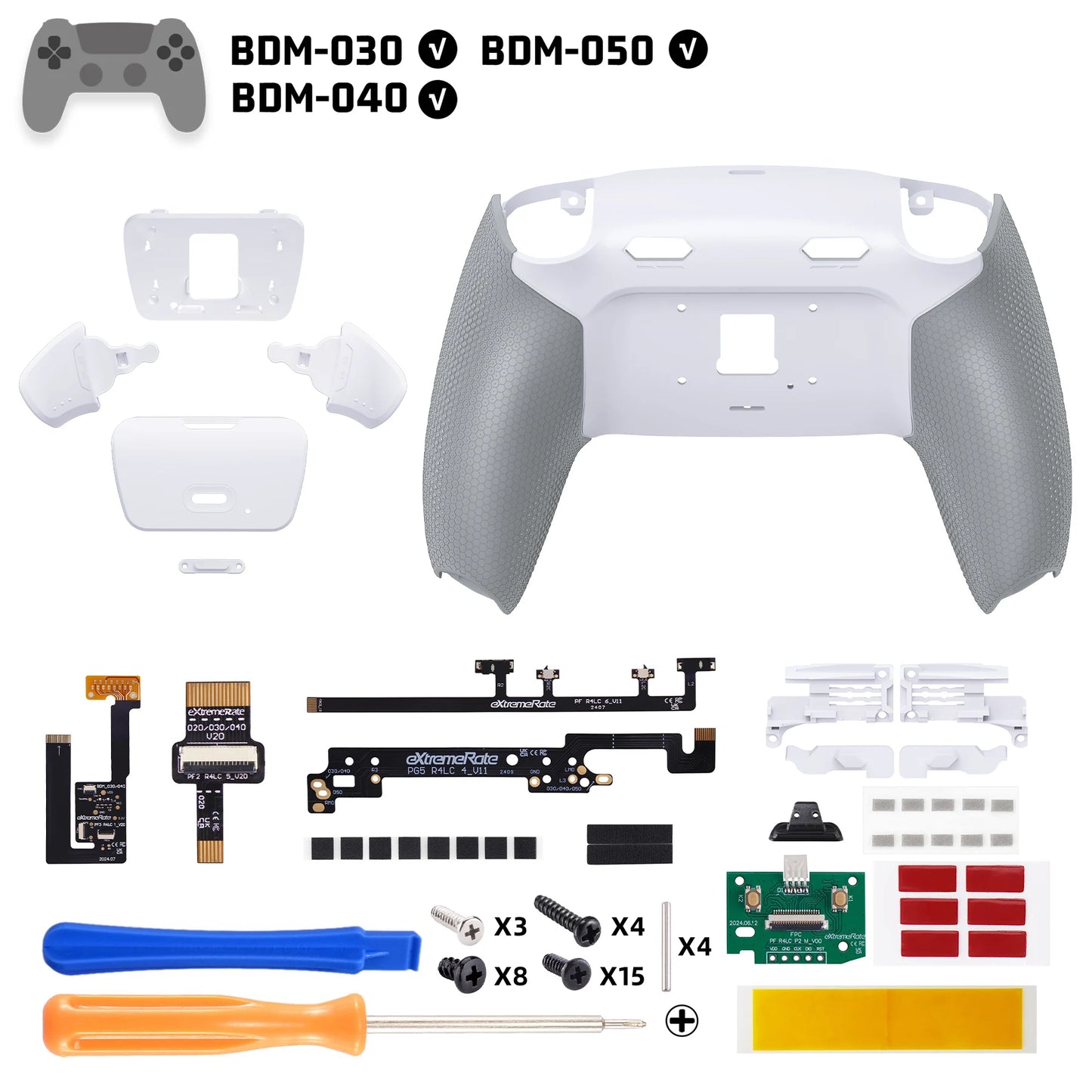 eXtremeRate RISE Plus MAX Remappable Back Buttons Kit w/Clicky Trigger Stop & Rubberized Grip for ps5 Controller BDM-030 040 050