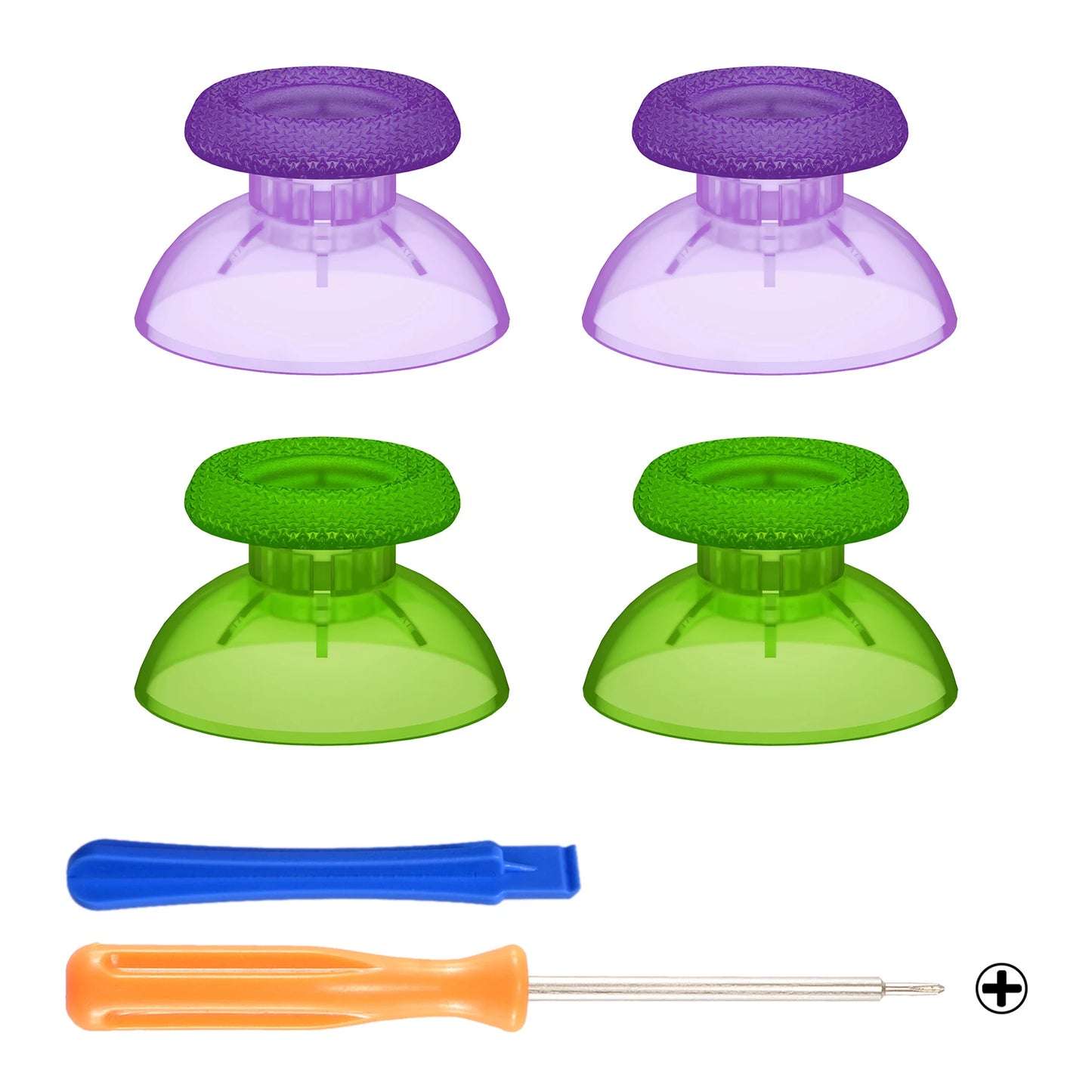 eXtremeRate Black 2 Pairs Universal Replacement Thumbsticks for PS5, for PS4 All Model Controllers, Custom Analog Stick Joystick