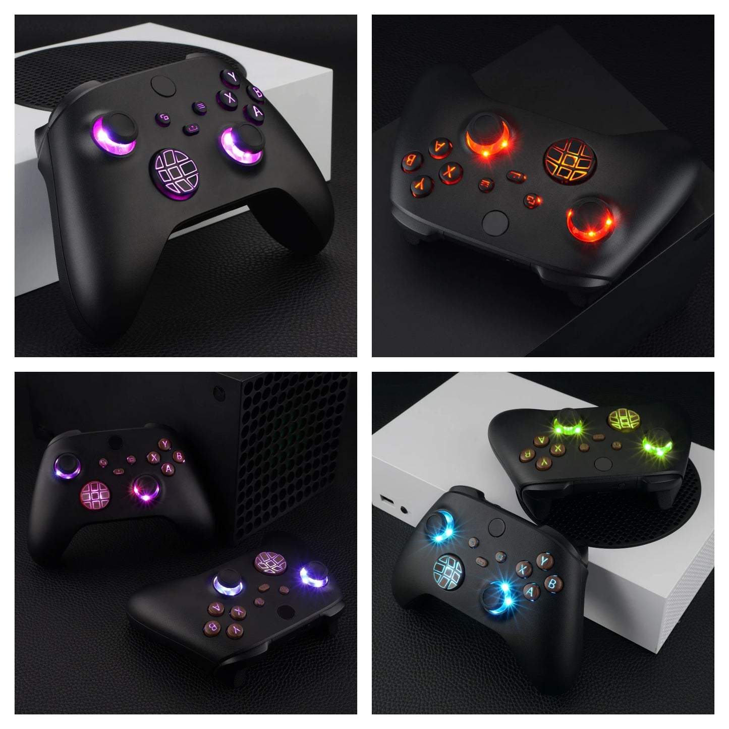 eXtremeRate Multi-Colors Luminated DTF V2 LED Kit for Xbox Series X/S Controller Model 1914, D-pad Thumbsticks Buttons