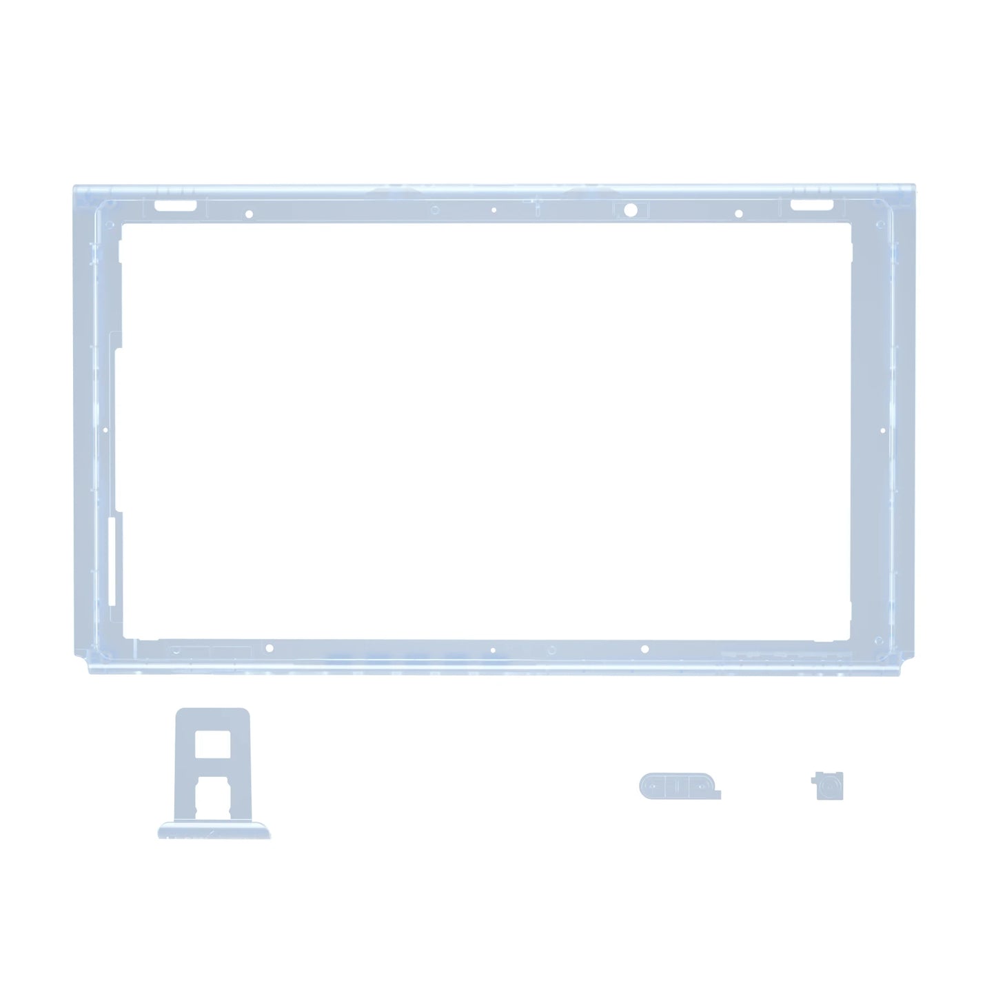 eXtremeRate DIY Housing Shell Replacement Faceplate Front Frame W/Volume Power Buttons for NS Switch Console - Clear Series