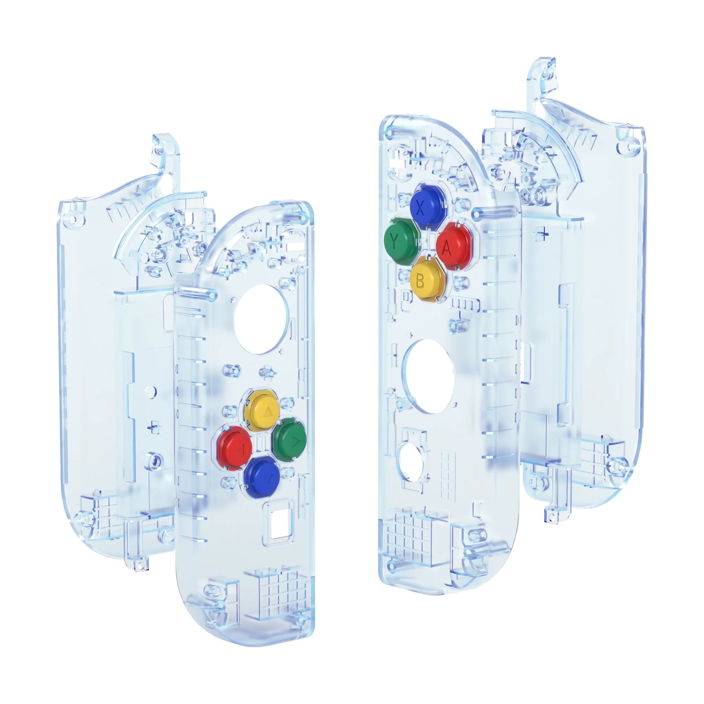 eXtremeRate Custom Transparent Housing Shell Cover W/Full Set Buttons for Nintendo Switch JoyCon & OLED JoyCon Controller