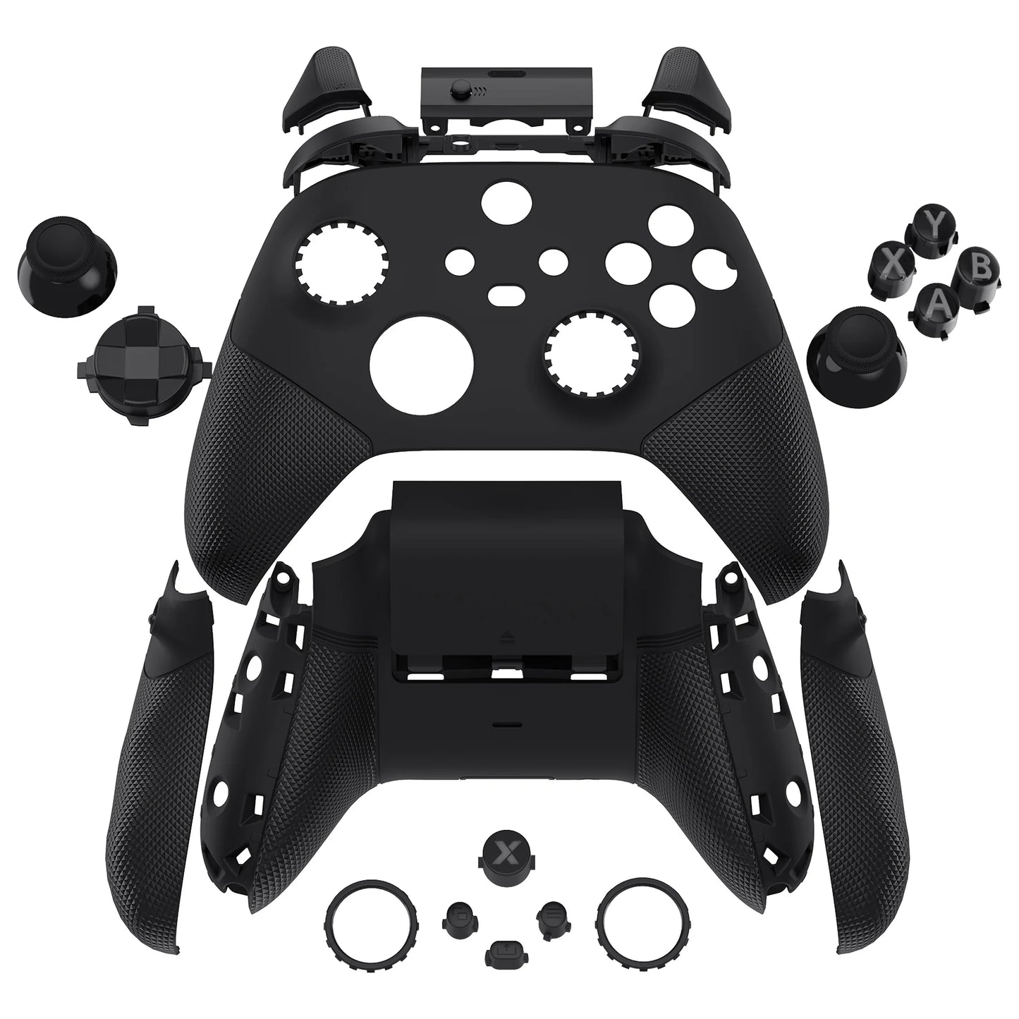 eXtremeRate ASR Version Full Set Shell Buttons for Xbox Core Controller (Xbox Series X & S Controller) - Diamond Textured Black