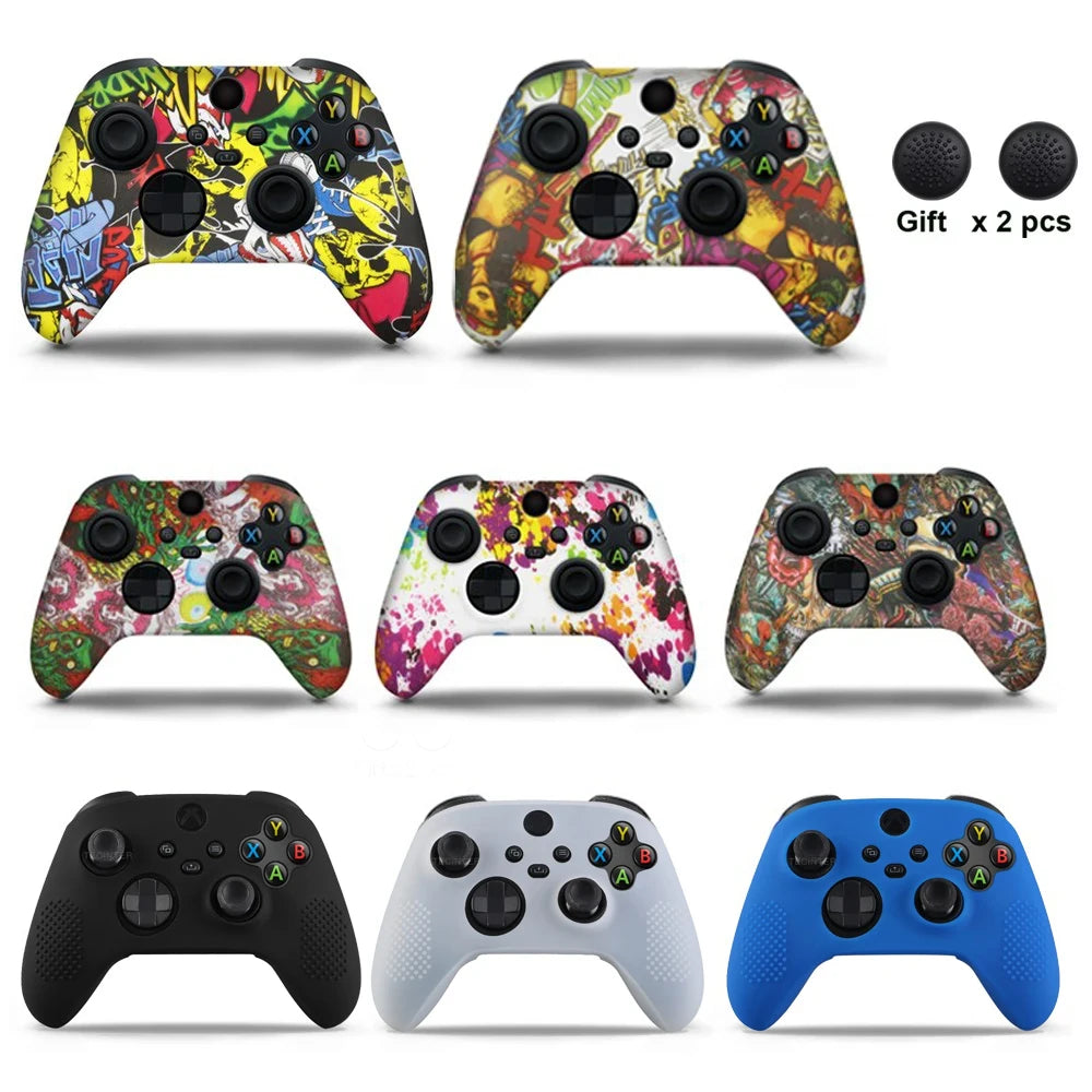 Soft Silicone Protective Case For Xbox Series X/S Controller Skin Gamepad Rubber Skin Thumb Grips Cap Joystick Cover Shell