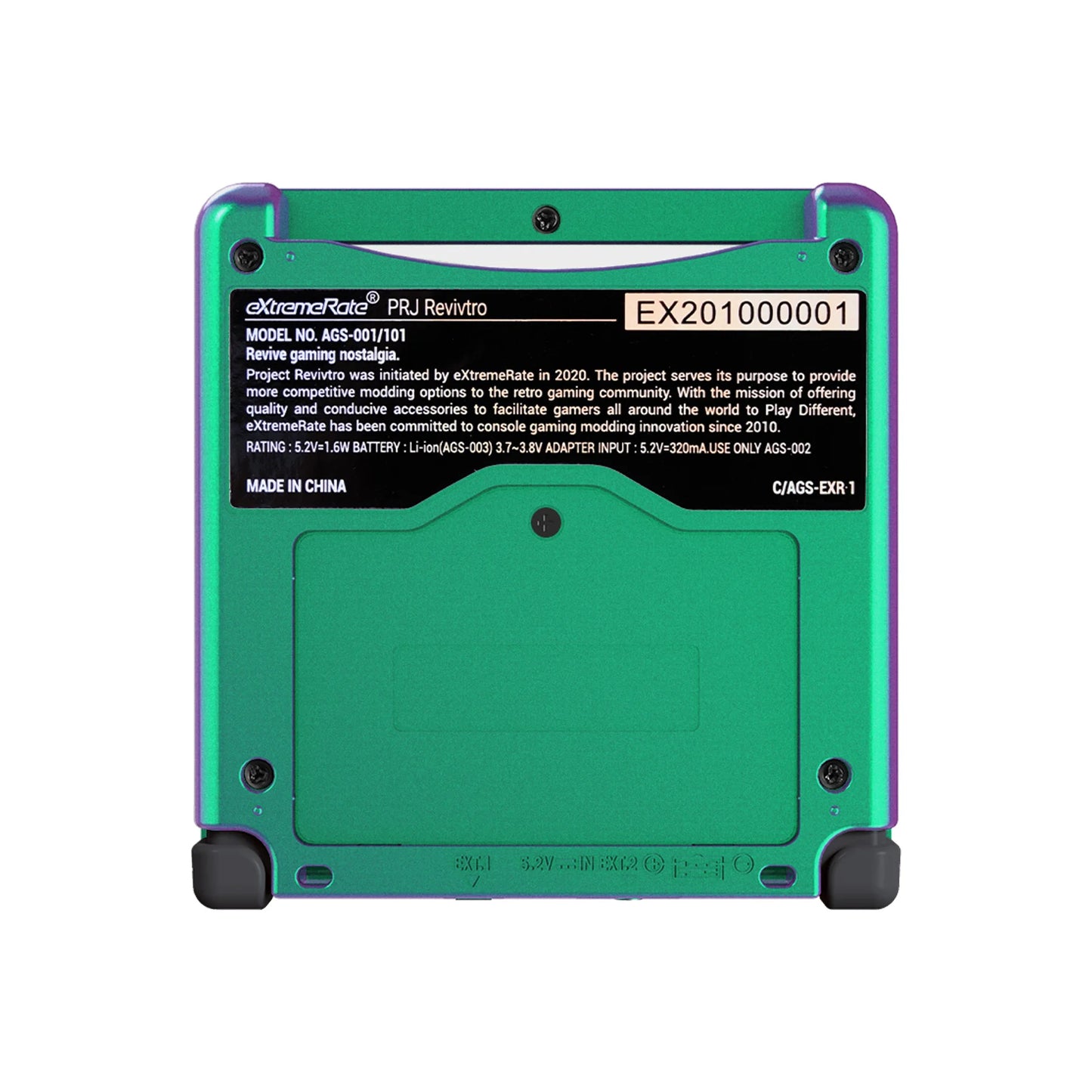 eXtremeRate Replacement Housing Shell for Gameboy Advance SP (GBA SP) - Chameleon Green Purple
