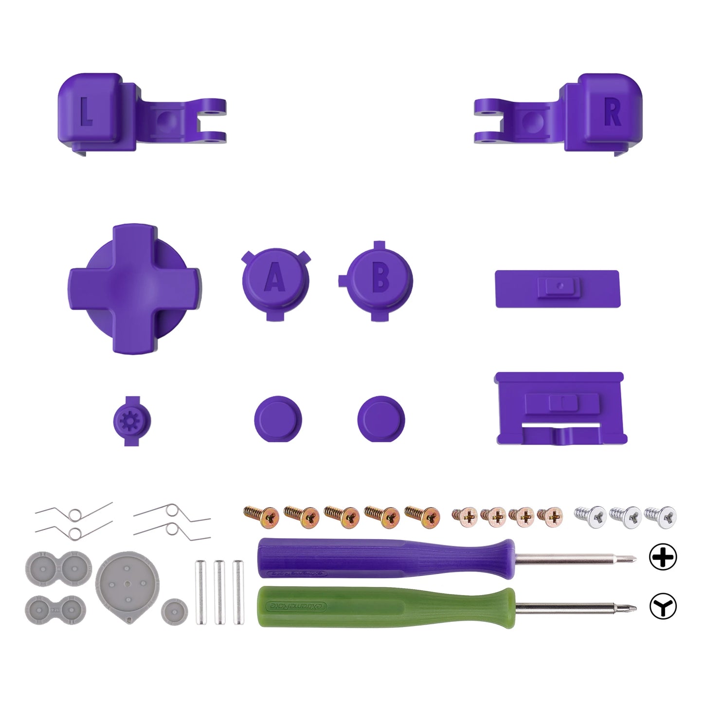eXtremeRate Full Set Buttons for Gameboy Advance SP, A B L R Button Power On Off Volume Button D-pad Key for GBA SP Console