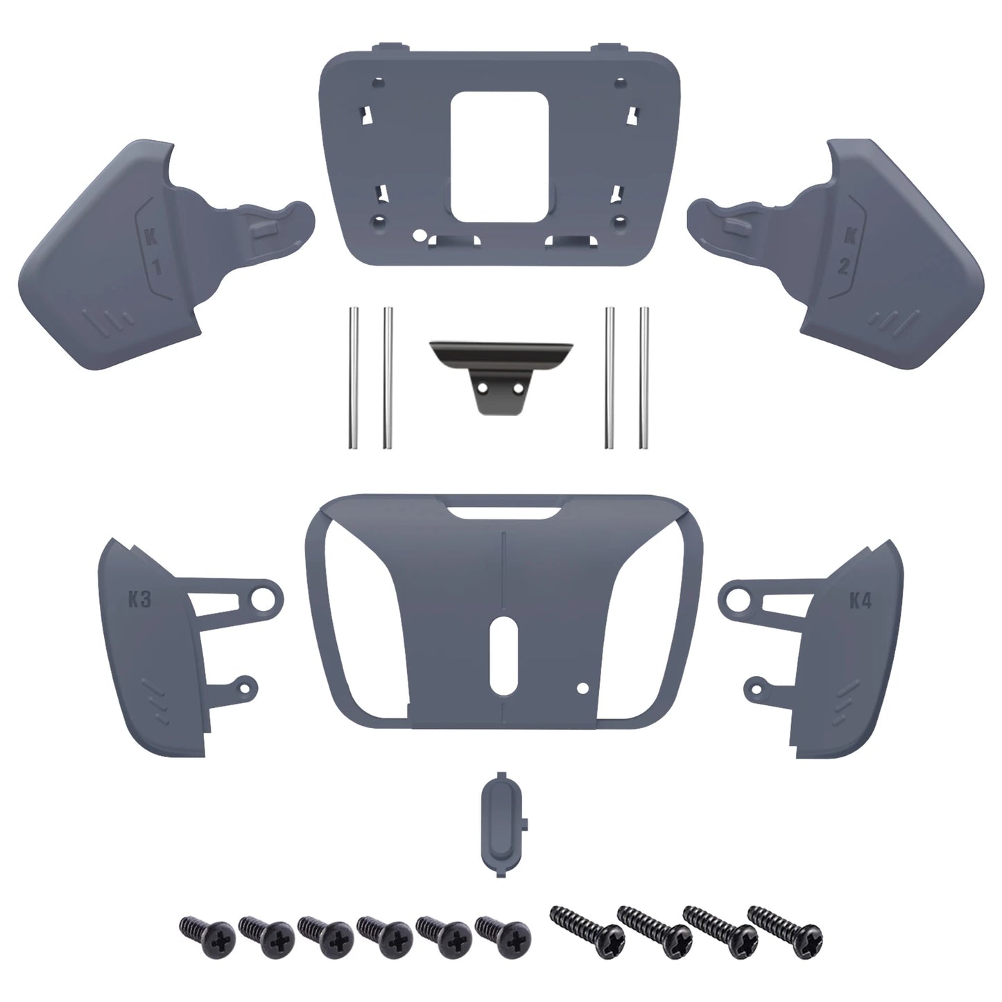 eXtremeRate Replacement Redesigned K1 K2 K3 K4 Back Buttons Housing Shell for ps5 Controller, RISE4 Remap Kit - 19 colors