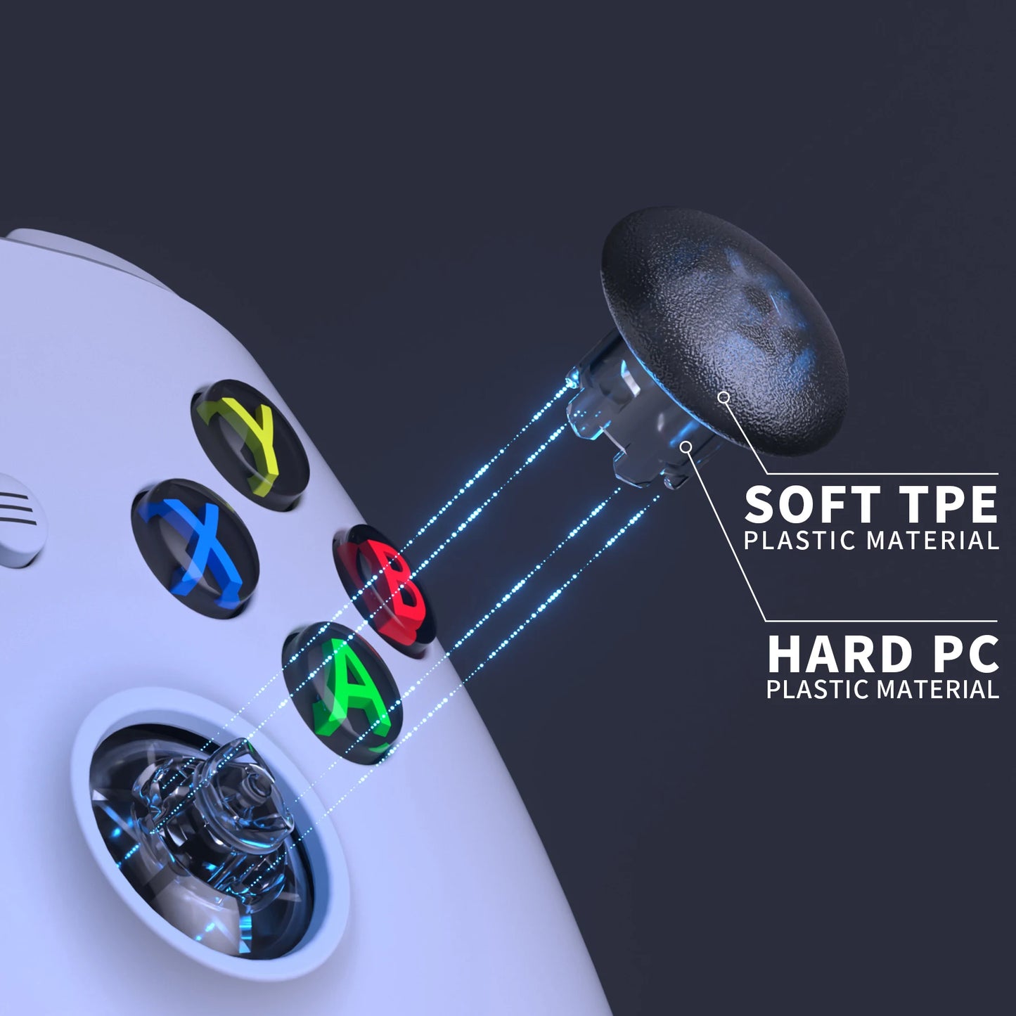 eXtremeRate Interchangeable Thumbsticks for Xbox Core Controller, Xbox One S/X, Xbox Elite V1, Swappable stick for NS Pro