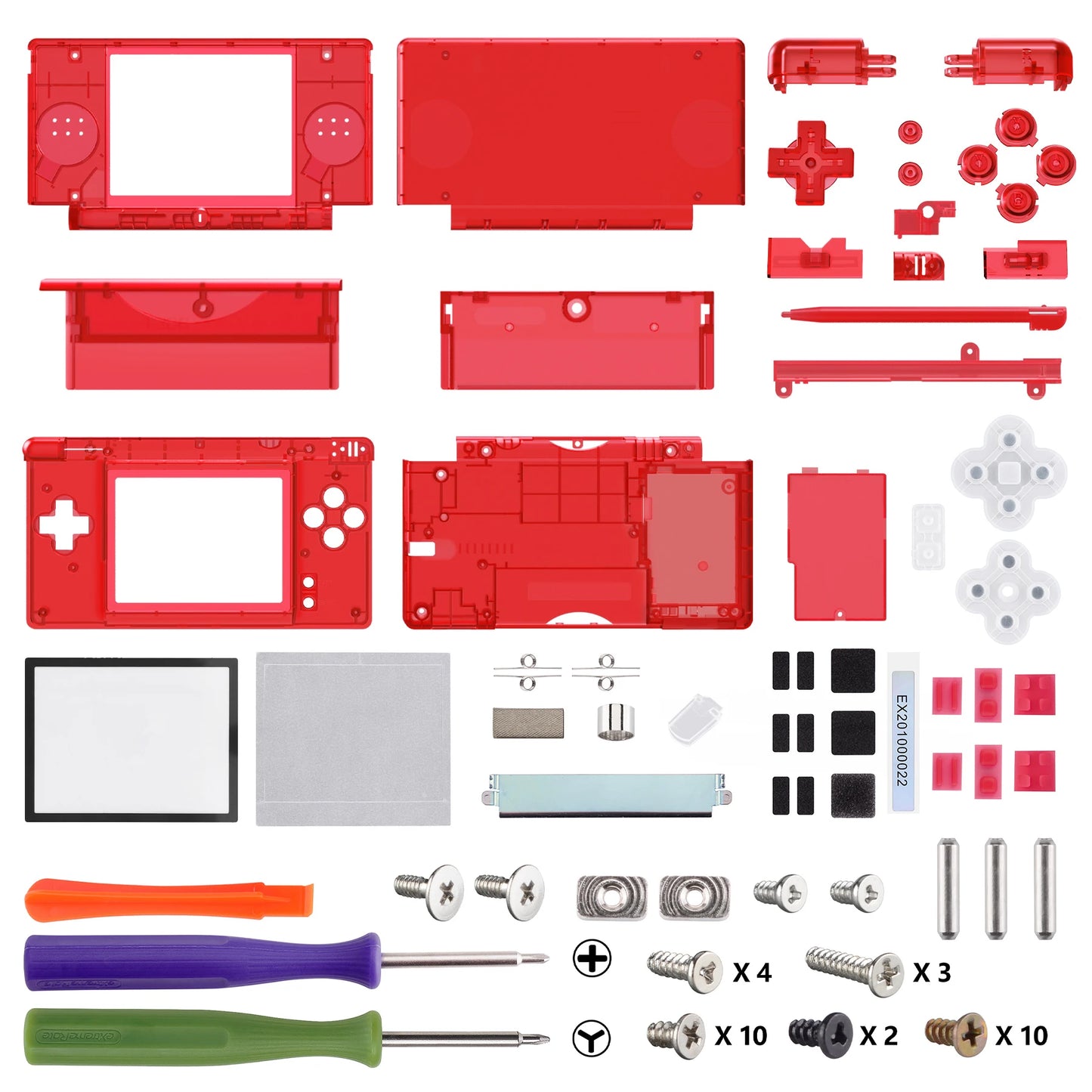eXtremeRate Replacement Full Housing Shell for Nintendo DS Lite, Custom Case Cover Button Screen Len for NDSL - Clear Series