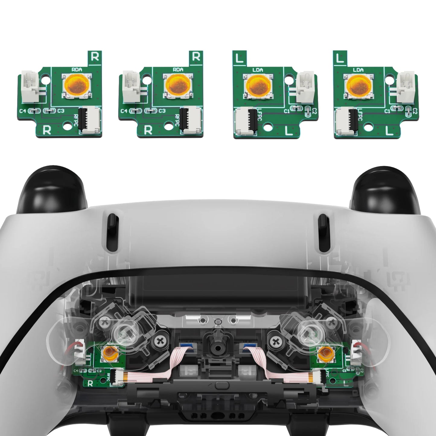 eXtremeRate Back Paddles Replacement Switch Board Kit for PS5 Edge Controller, LB RB Buttons Repair Parts - Without Back Buttons