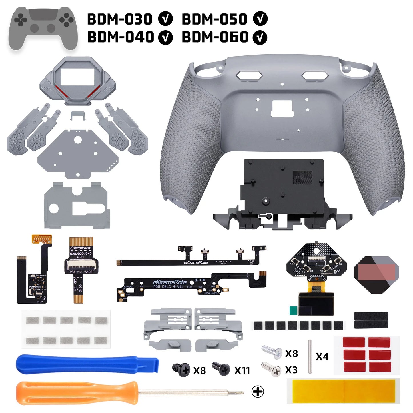 eXtremeRate SPARK Back Paddles Kit for ps5 Controller BDM-030 040 050 060 models, Remappable 4 Back Buttons Set-Rubberized Black