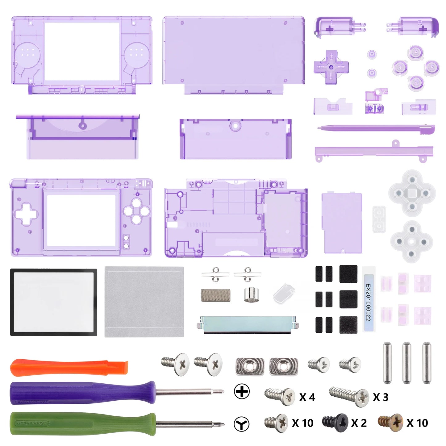 eXtremeRate Replacement Full Housing Shell for Nintendo DS Lite, Custom Case Cover Button Screen Len for NDSL - Clear Series
