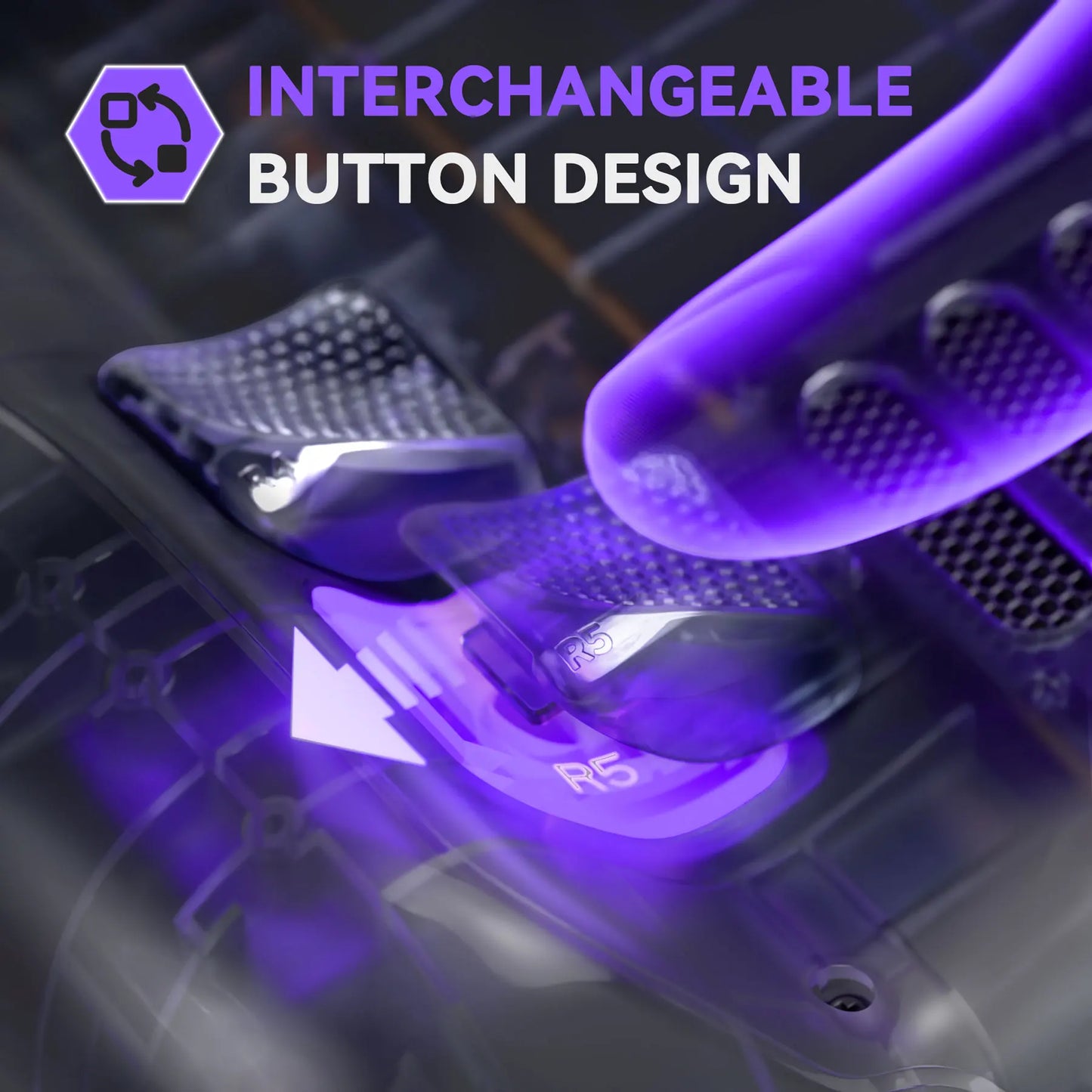 eXtremeRate Interchangeable Back Buttons Bottom Shell for Steam Deck LCD & OLED , Fingers Grip Back Shell - Black